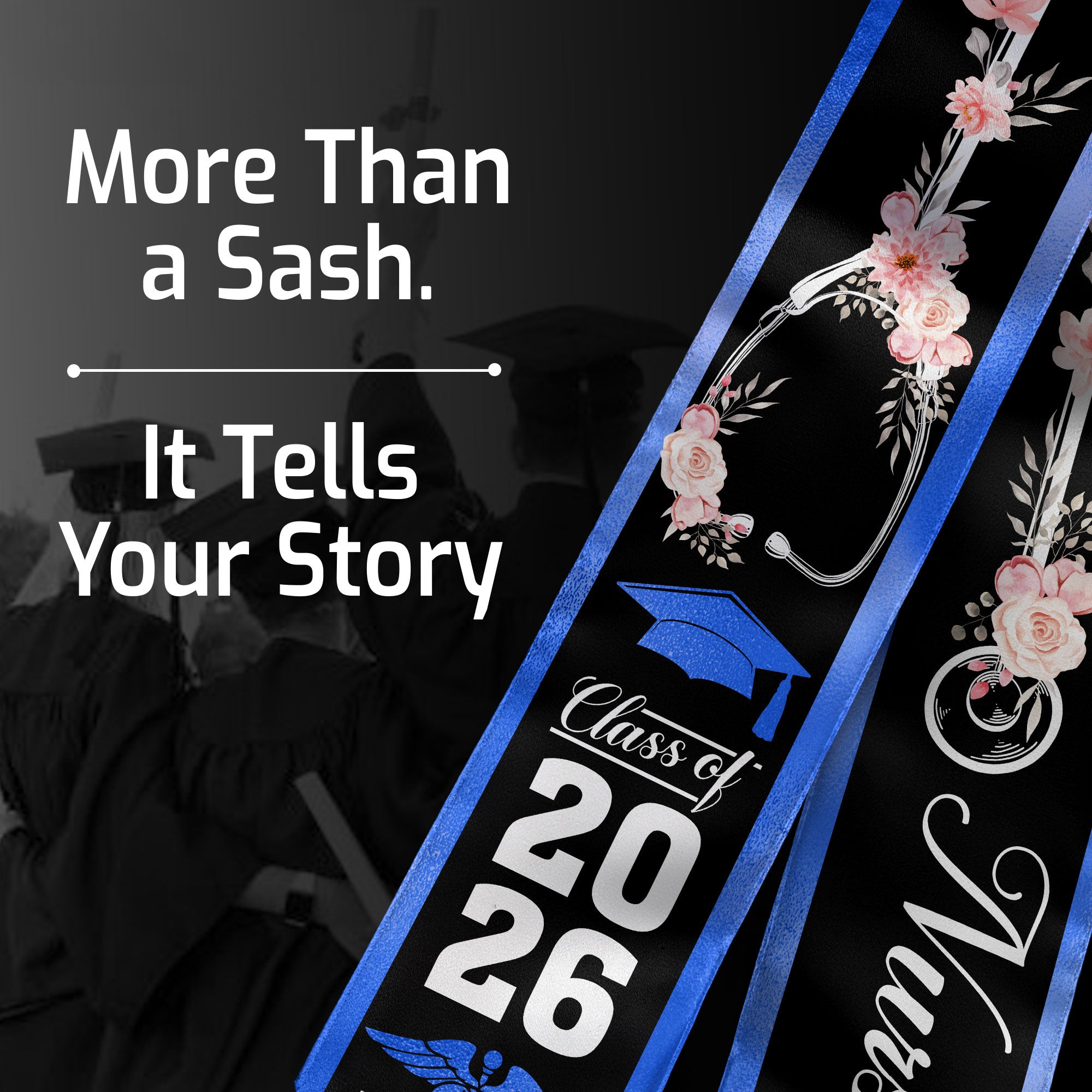 RN Nurse Graduation Sash 2026, Traditional Nursing Stole for Graduation Ceremony