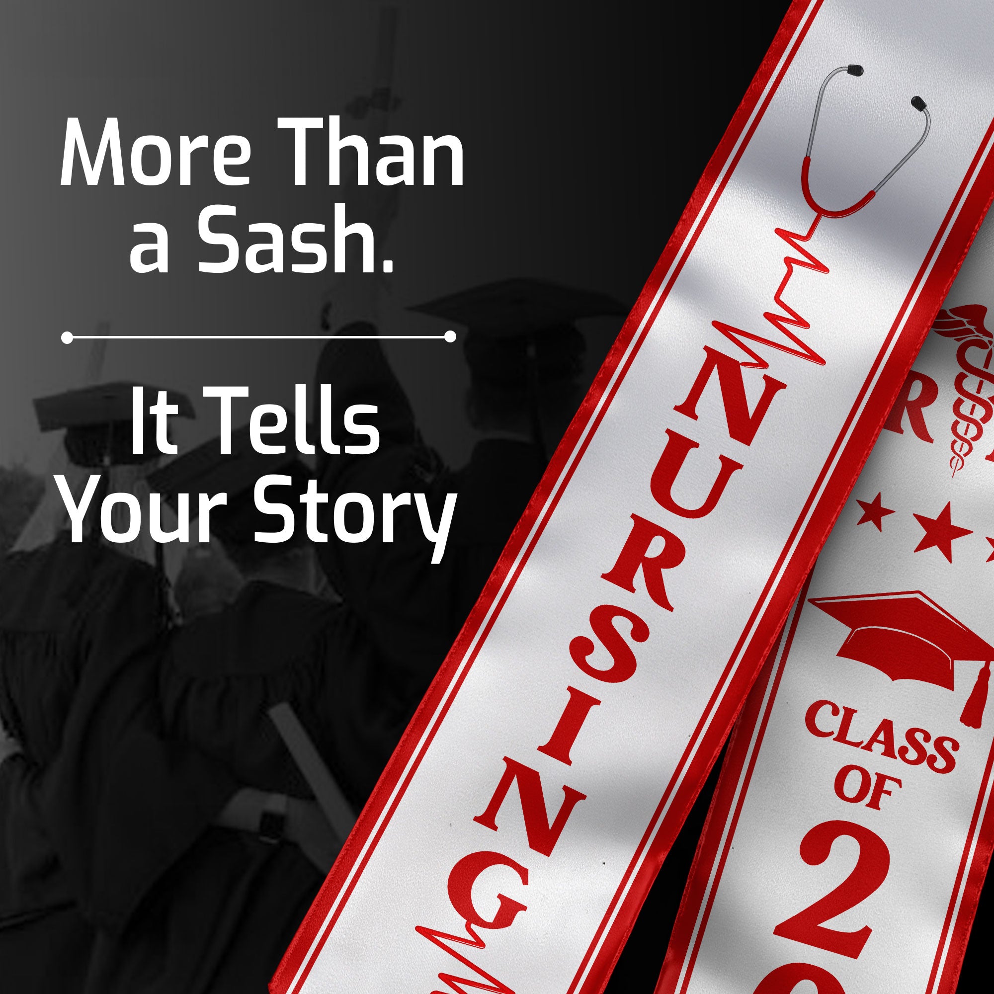 Nursing Graduation Stole 2026, RN Sash for Graduation and Commencement Ceremony