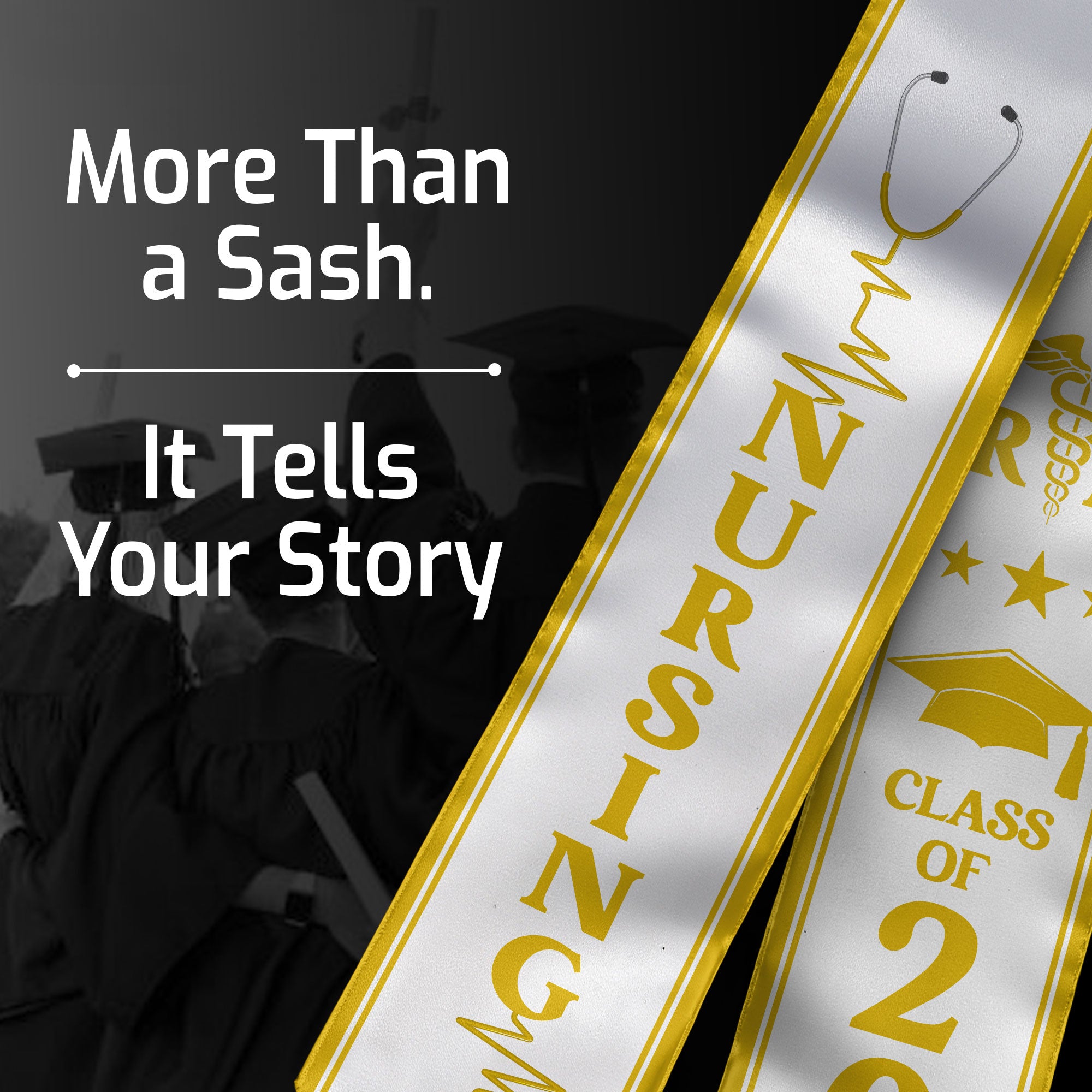 RN Graduation Stole 2026, Professional Nursing Graduation Sash for BSN Nurse Class of 2026