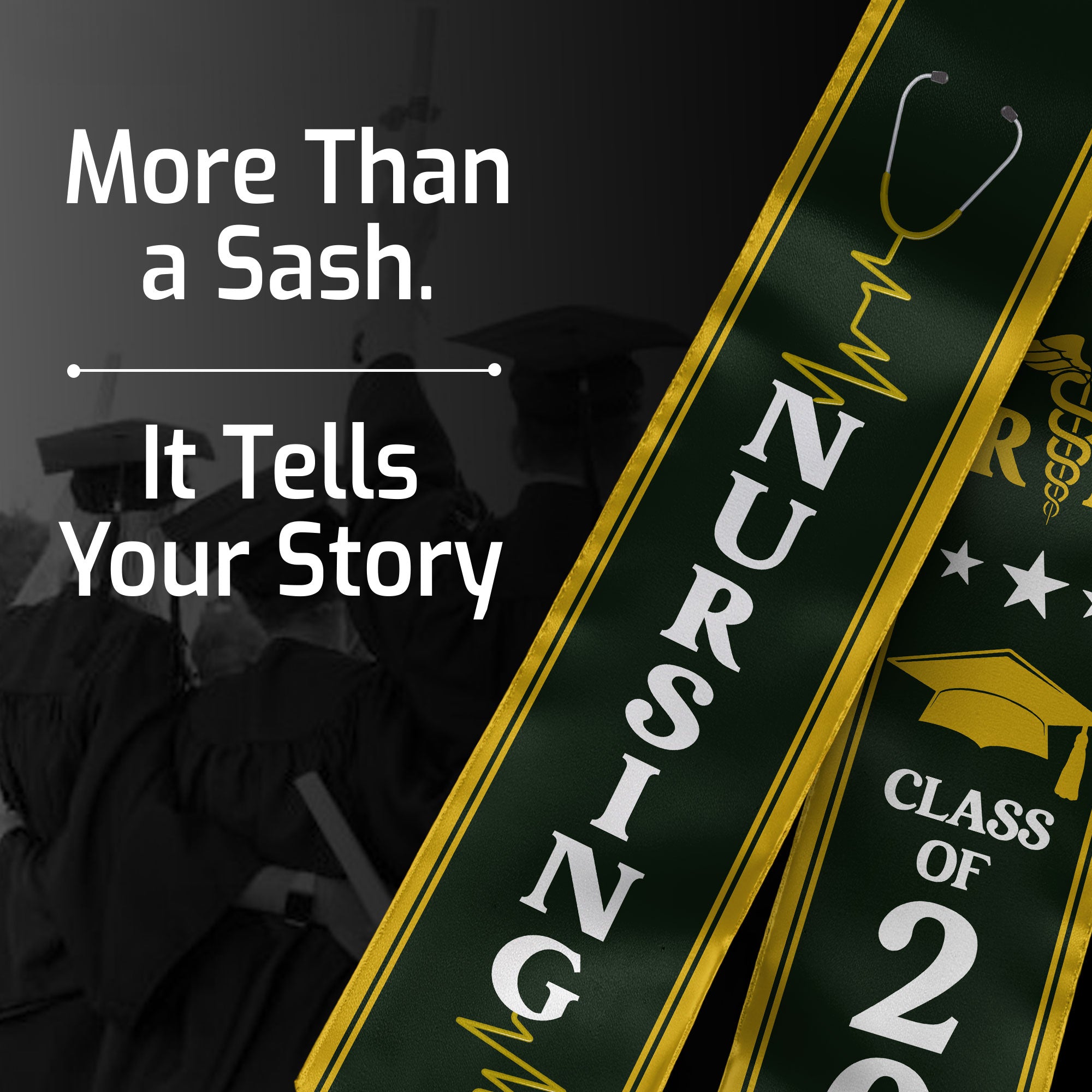 Nursing Graduation Stole 2026, RN BSN Academic Sash for Nurse Commencement Ceremony