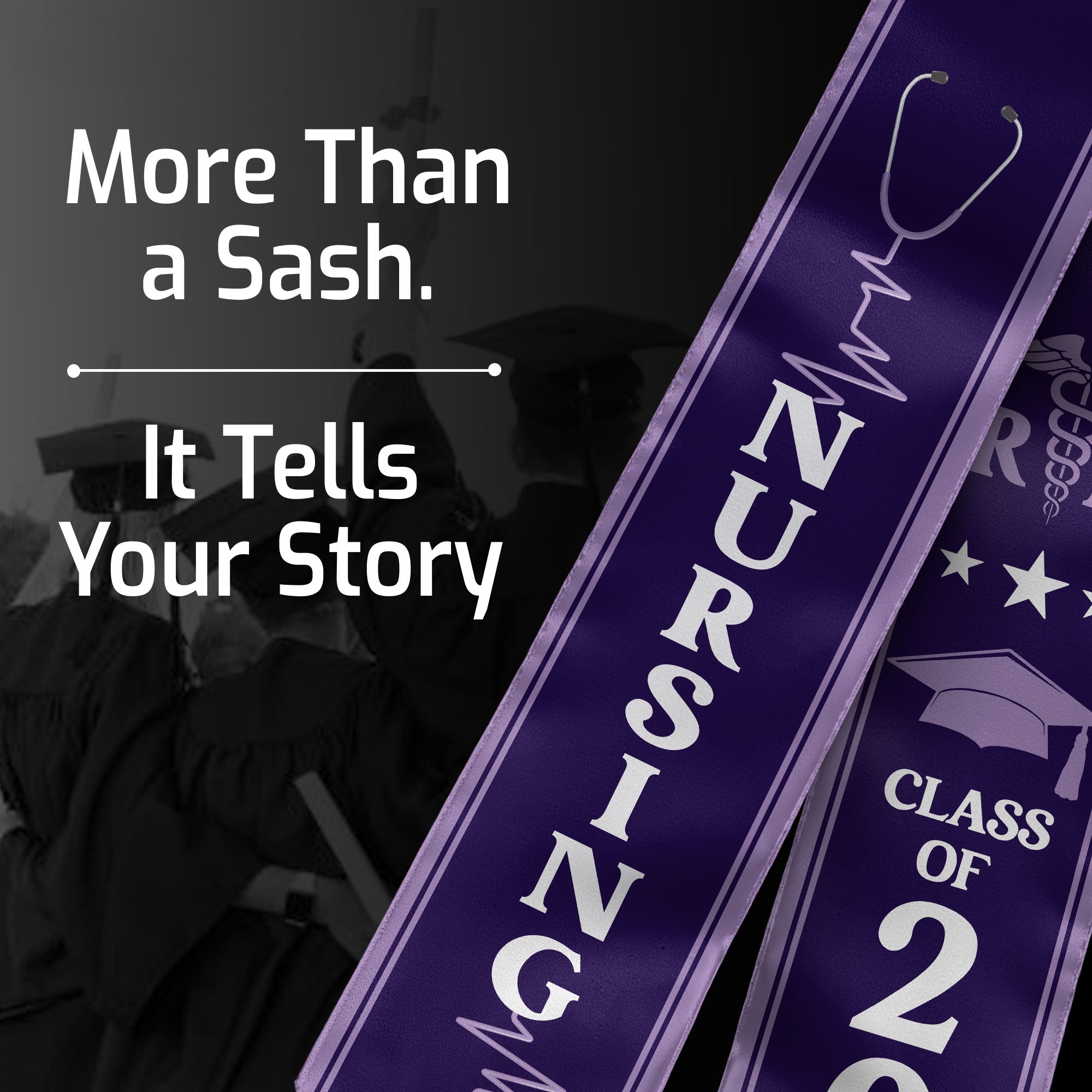 RN Nurse Graduation Sash 2026, Traditional Nursing Stole for Academic Graduation Event