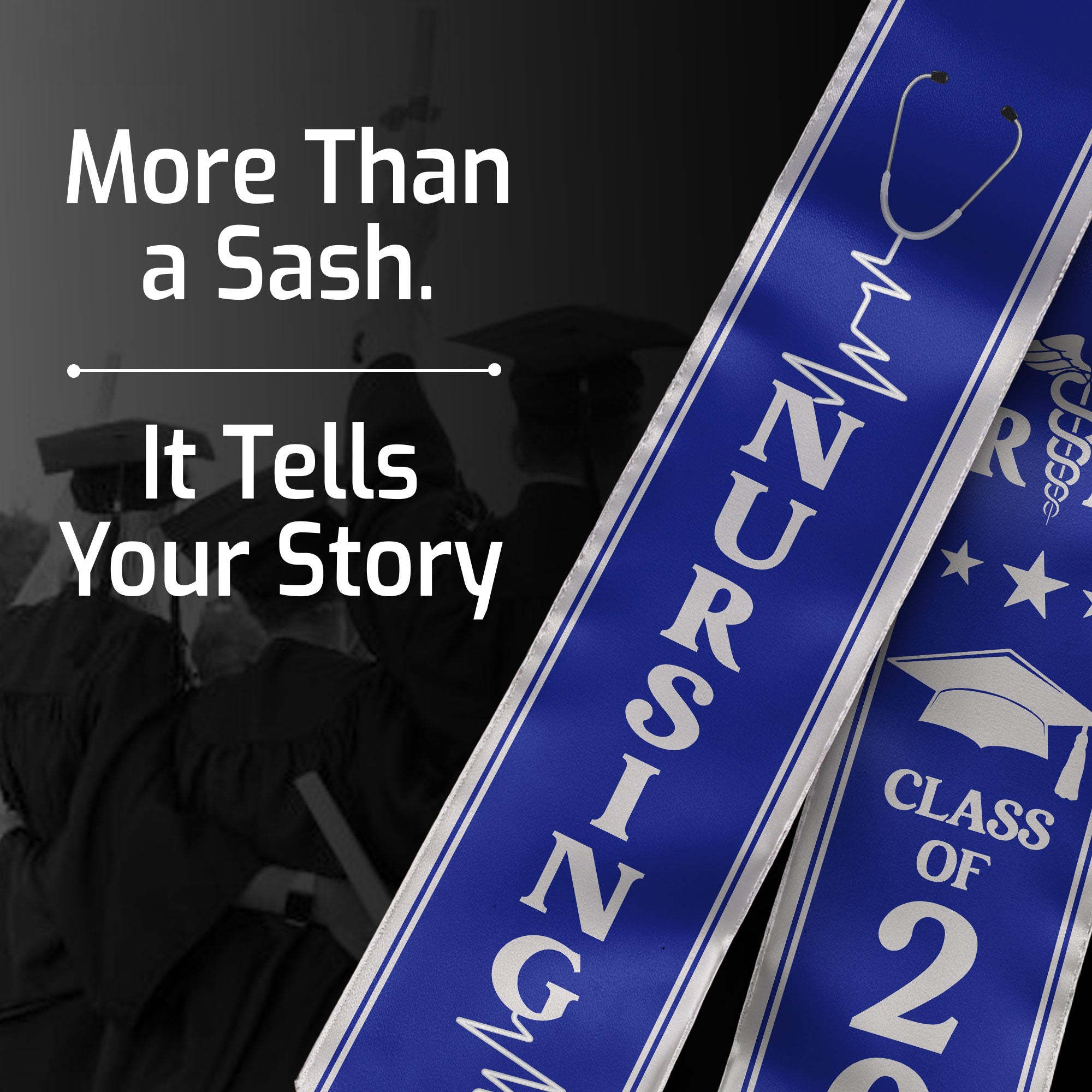 Nursing Graduation Sash 2026, RN Graduation Stole for BSN Academic Ceremony