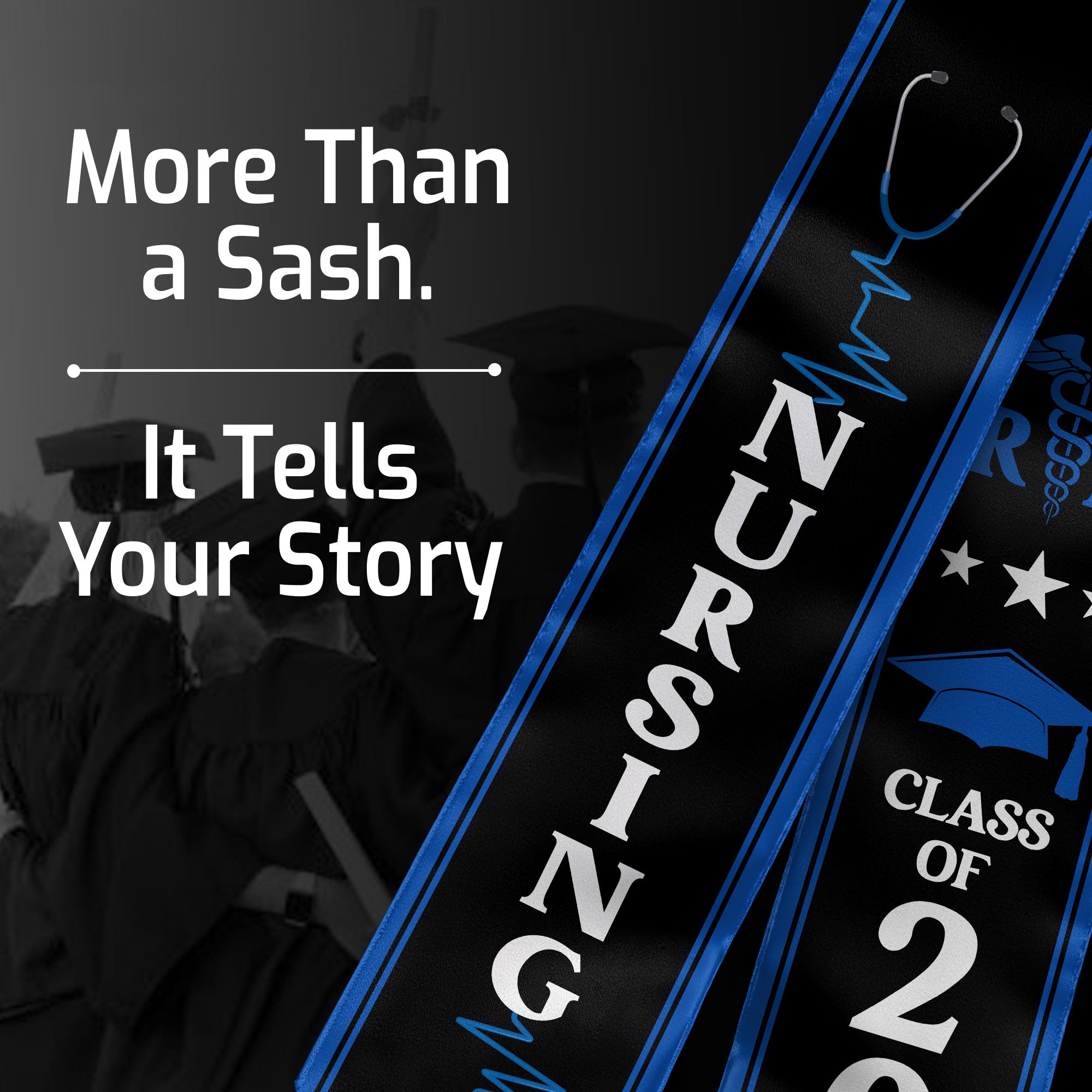 RN Nurse Graduation Stole 2026, Traditional Nursing Graduation Sash