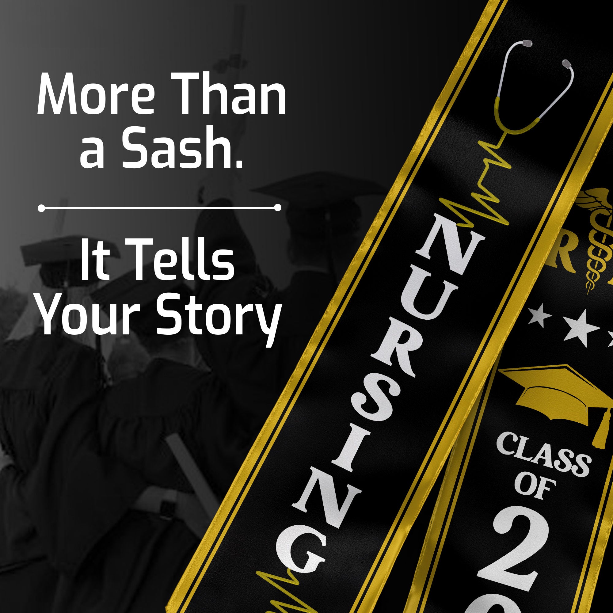 Professional RN Graduation Sash 2026, Nursing Graduation Stole for Academic Event