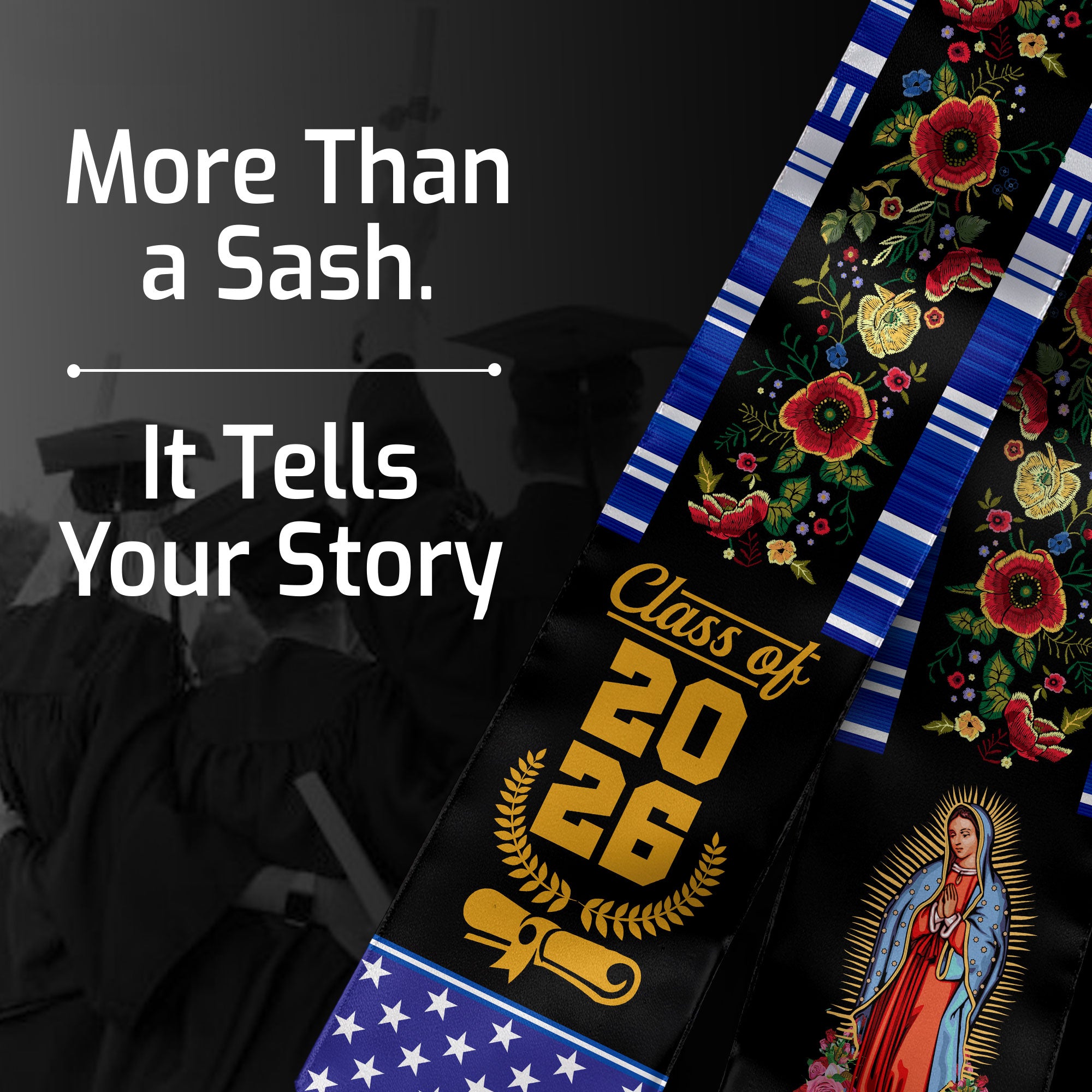 Graduation Stole El Salvador, Salvadoran Flag Graduation Sash for 2026 Graduates