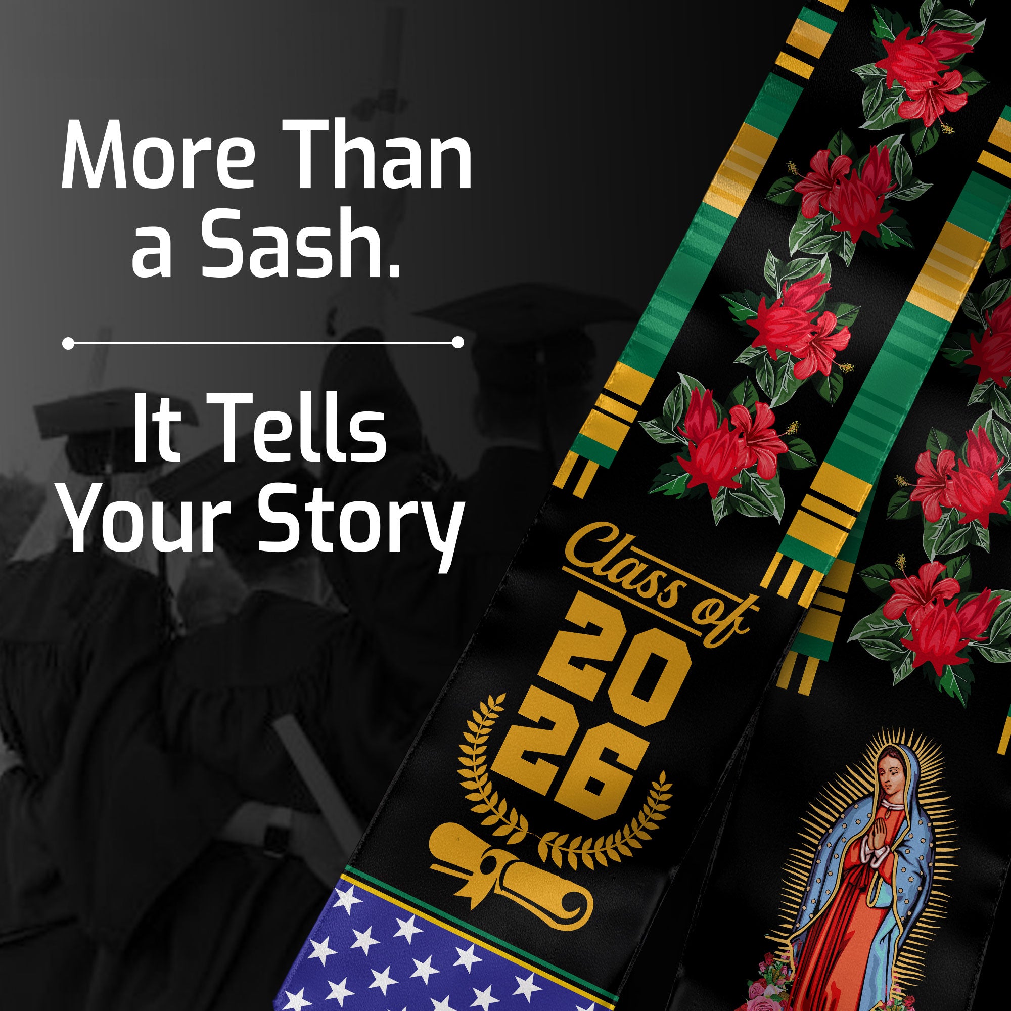 Graduation Stole Jamaica, Jamaican Flag Graduation Sash for Class of 2026