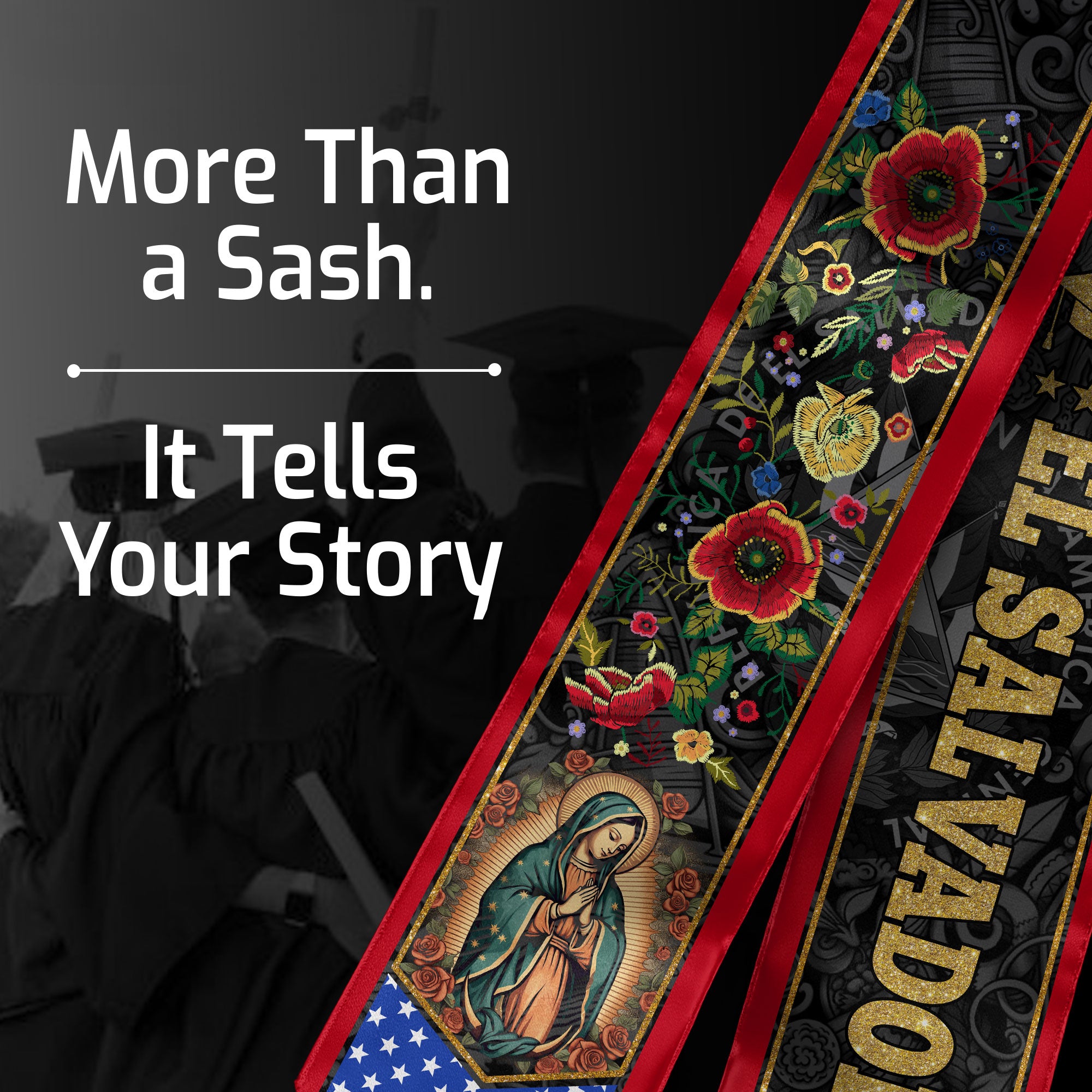 El Salvador Graduation Stole 2026, Salvadoran Flag Graduation Sash, Academic Style for Graduates