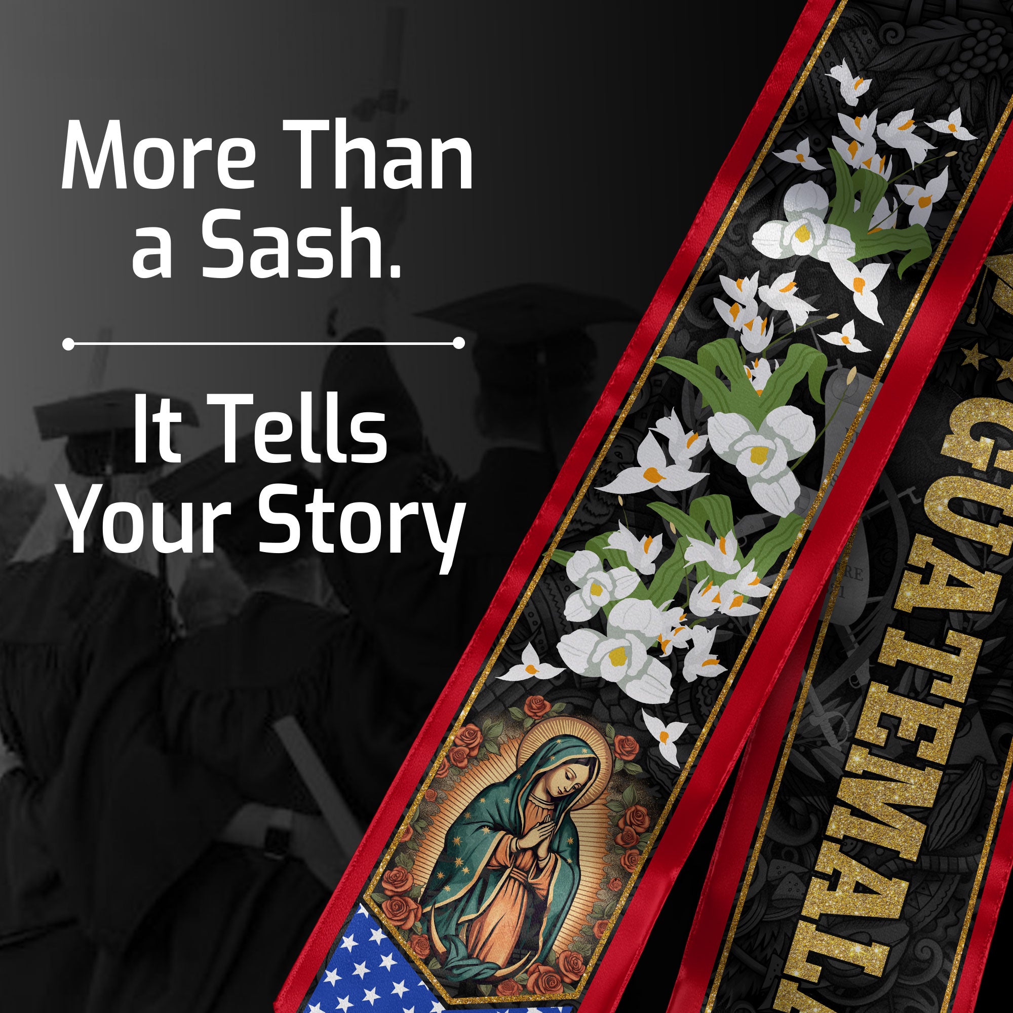 Guatemala Graduation Stole 2026, Guatemalan Flag Graduation Sash, Classic Academic Style for Graduates