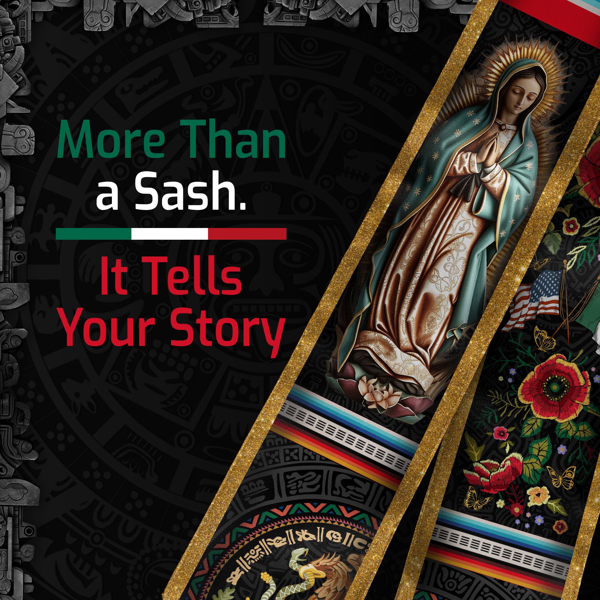 Mexican Graduation Sash 2026, Mexican American Flag Sash, Mexican Stole for Graduates