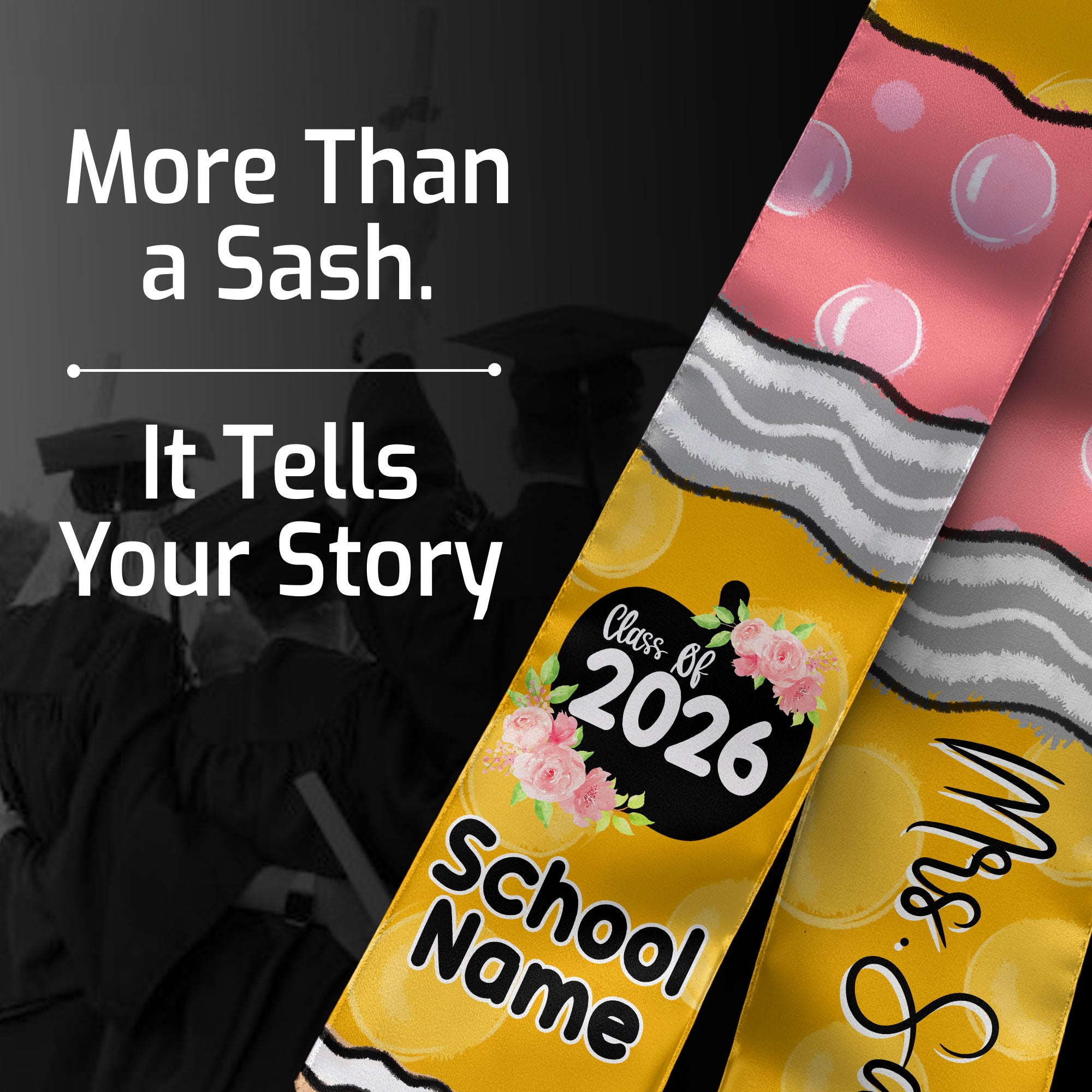 Customized Teacher Graduation Sash, Educational Achievement Stole for Commencement 2026