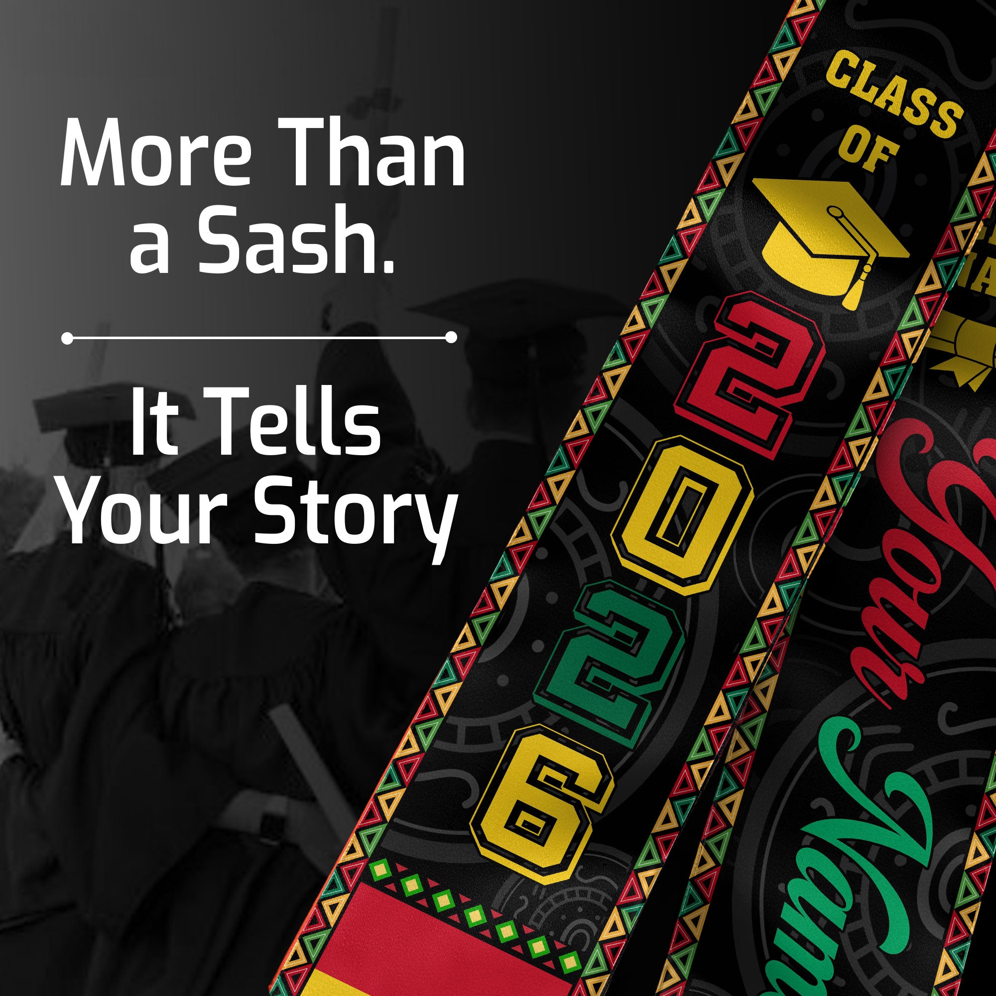 African Flag Graduation Sash 2026, Africa Stole, Custom Detail Option for Graduates