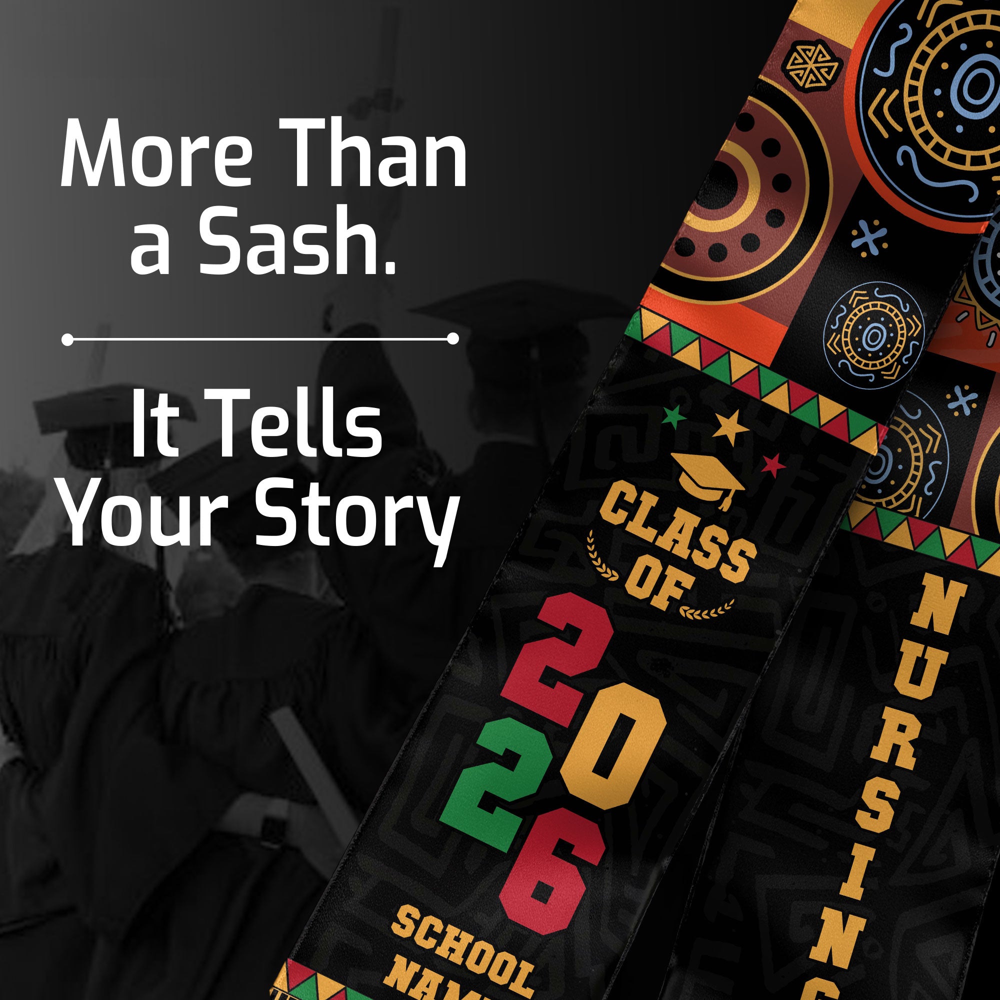 Customized African American Nursing Graduation Stole, RN BSN Nurse Ceremony Sash 2026