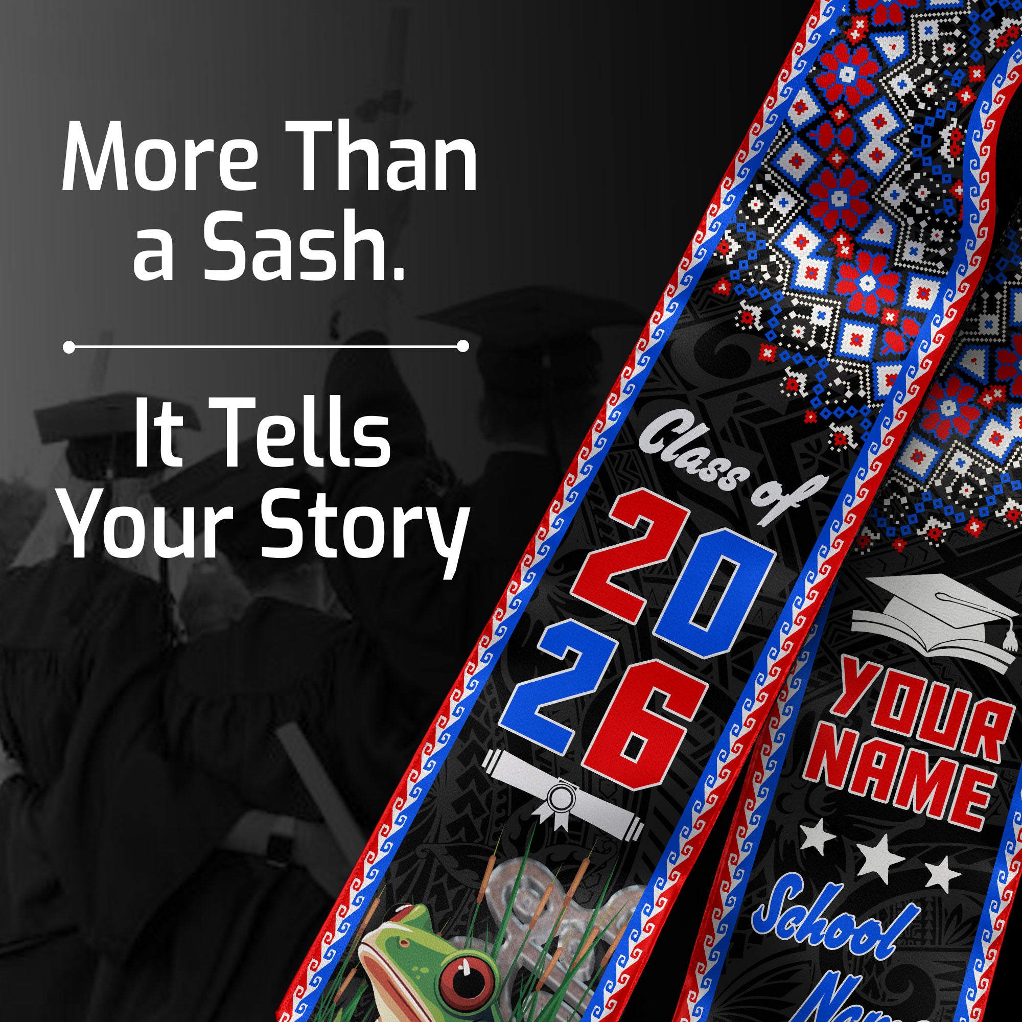 Puerto Rican Graduation Sash 2026, Puerto Rico Flag Stole, Custom Name Detail Option