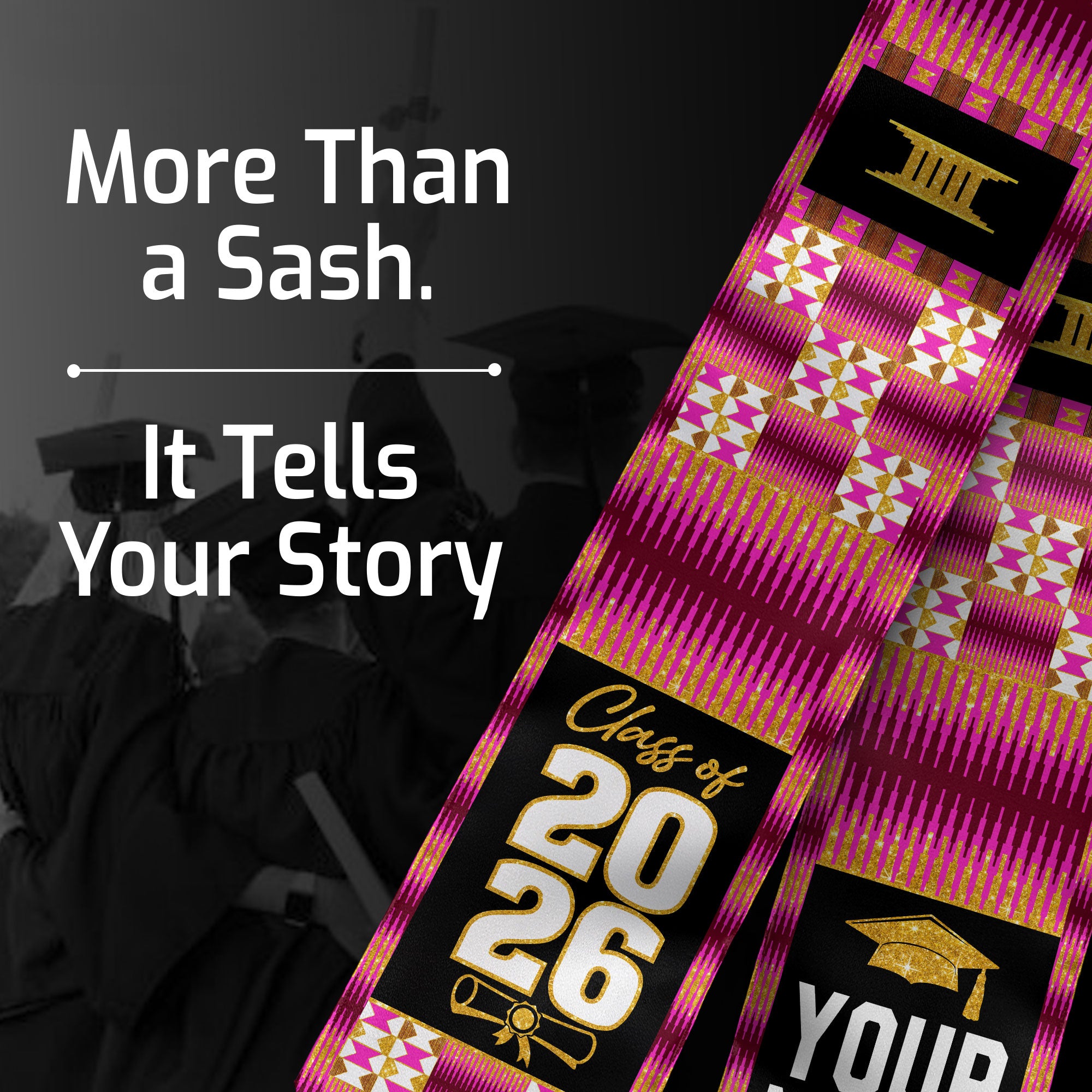 Africa Flag Graduation Stole 2026, African Grad Sash, Custom Details for Class of 2026