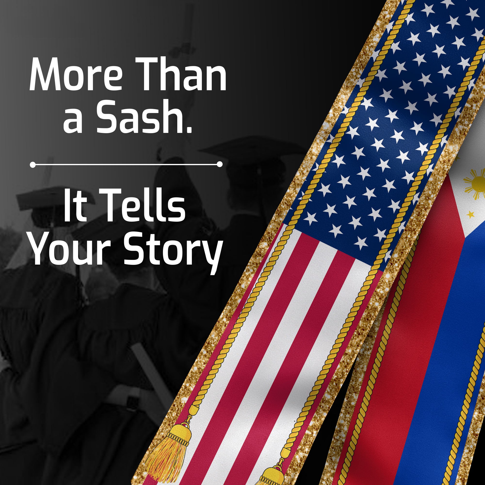 Philippines Graduation Stole 2026, Filipino Flag Graduation Sash, Class of 2026 Stole
