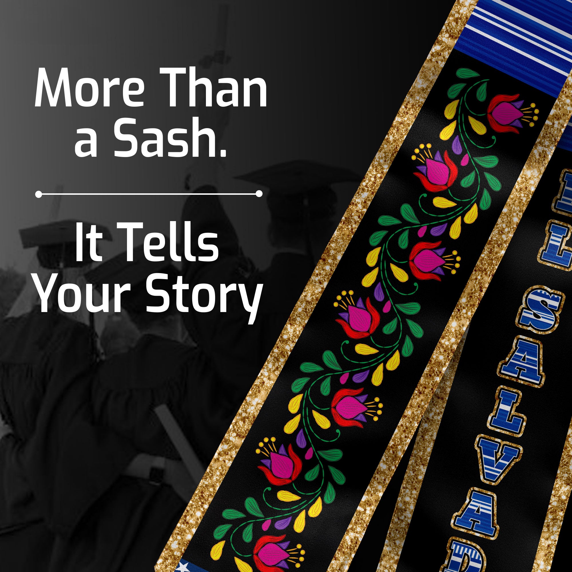 El Salvador Graduation Stole, Salvadoran Flag Accent, Graduation Sash 2026, Class of 2026