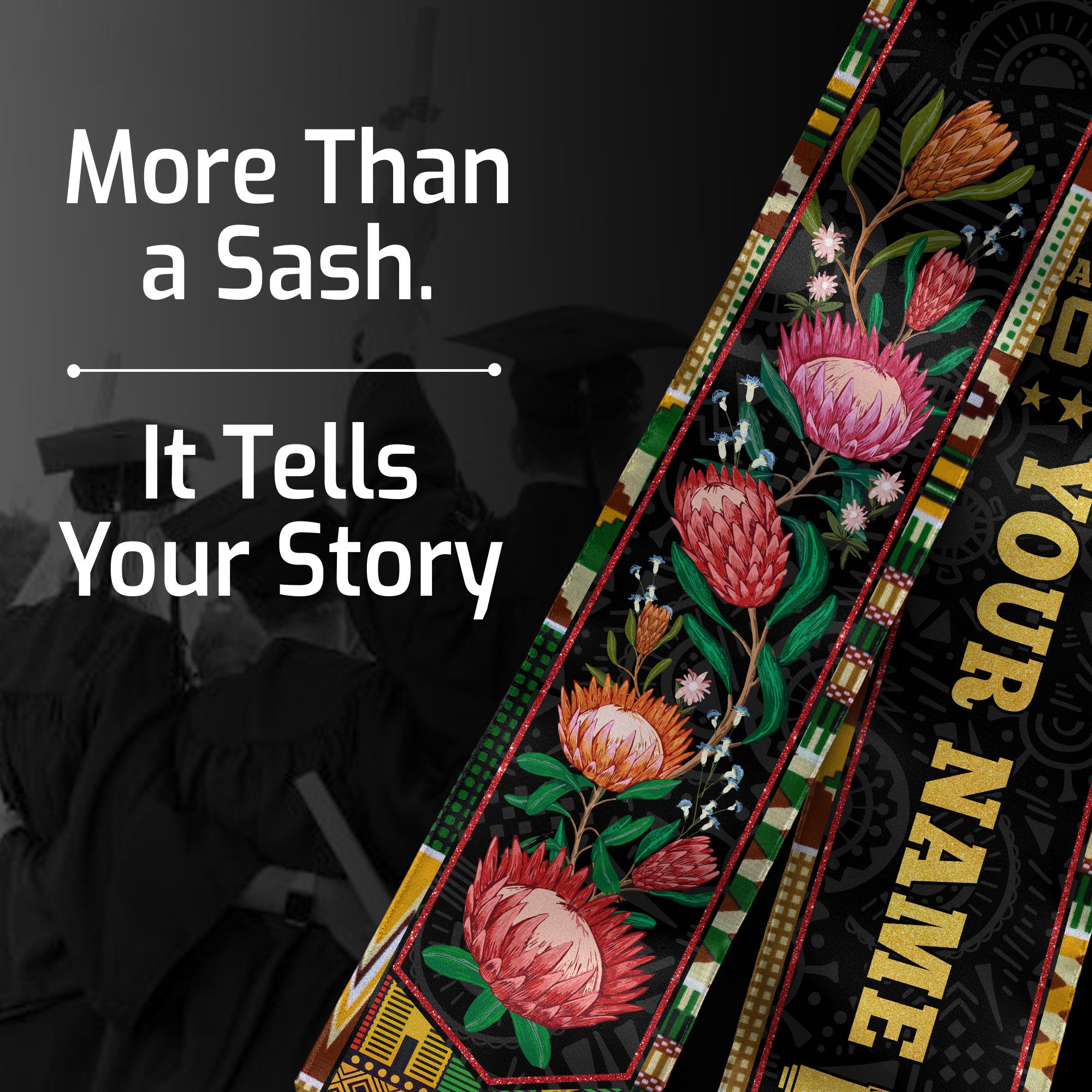 African Graduation Sash 2026, African American Flag Stole, African Graduation Stole