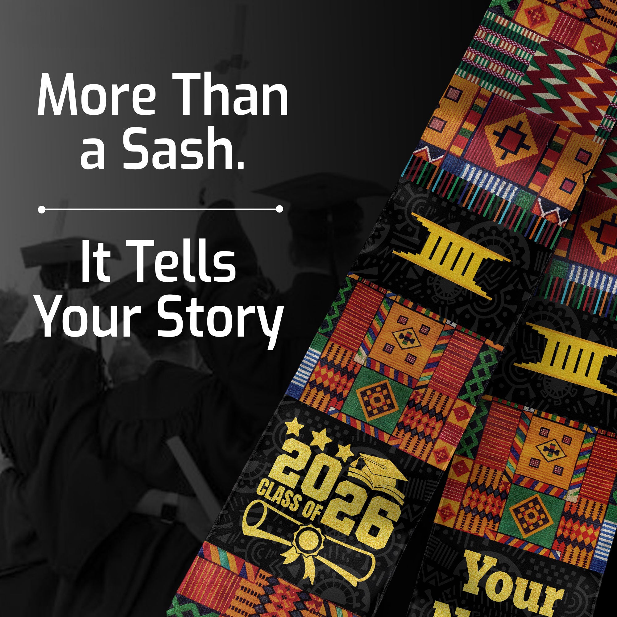 African American Flag Graduation Stole 2026, African Sash, African Graduation Stole