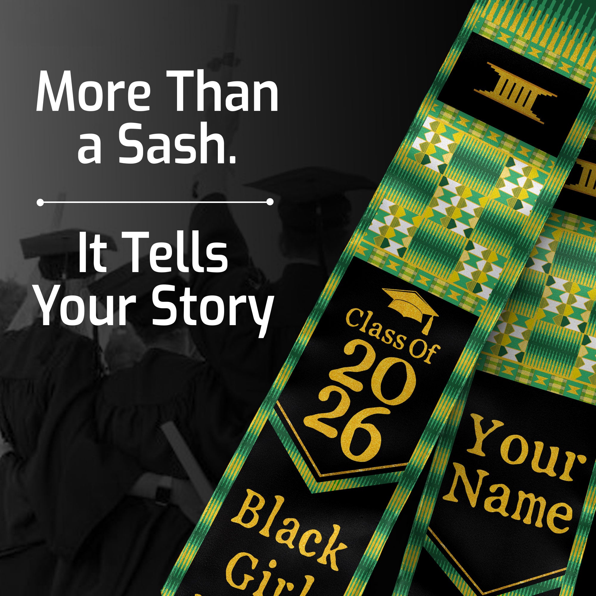 Customized African Heritage Nursing Graduation Stole for RN Graduates, BSN Sash 2026