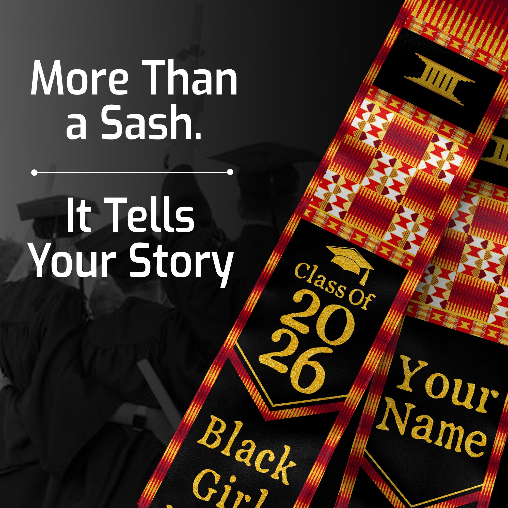 Customized African Inspired Nursing Graduation Stole for RN BSN Students, Sash 2026