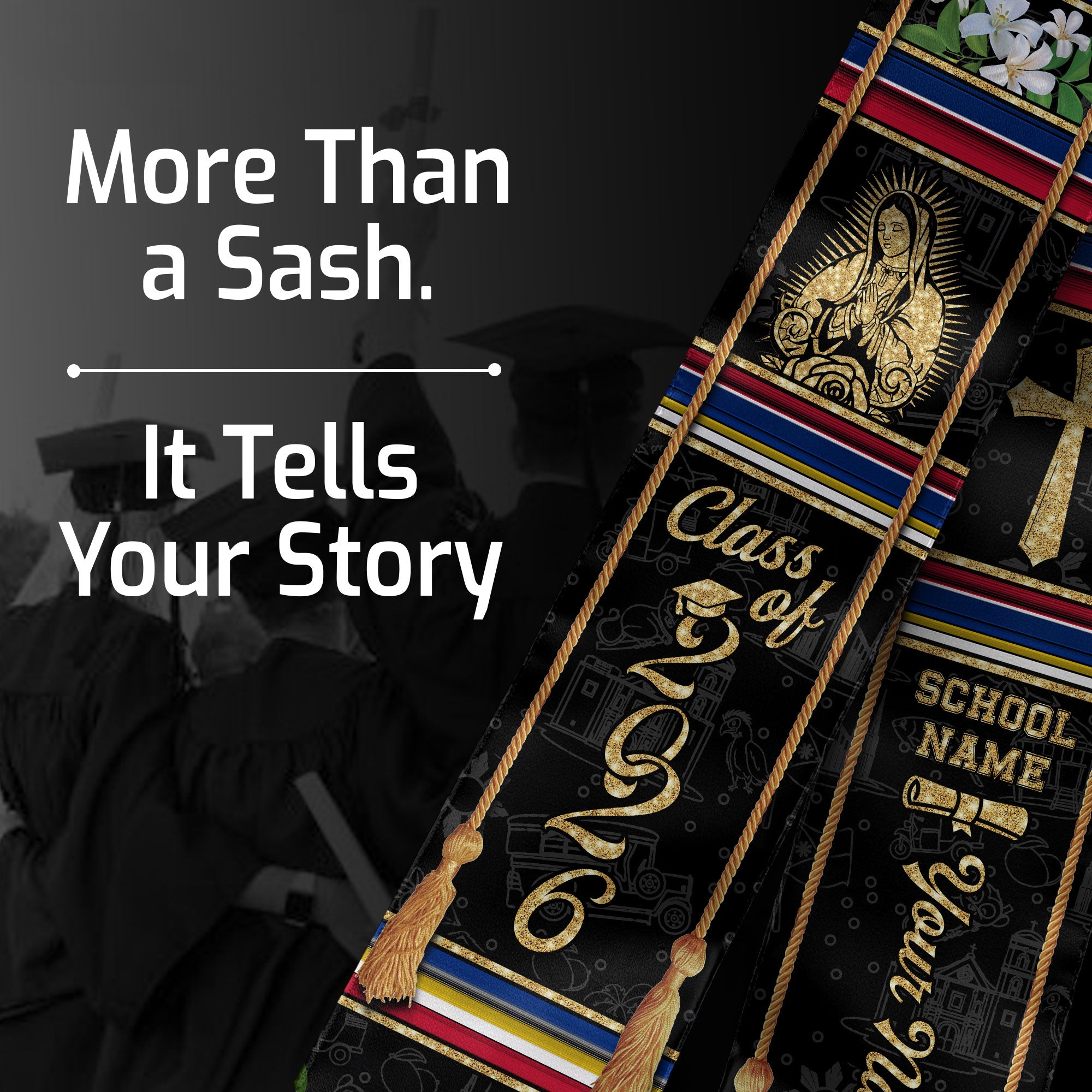 Philippines Graduation Stole 2026, Filipino Flag Sash, Signature Finish for Class of 2026