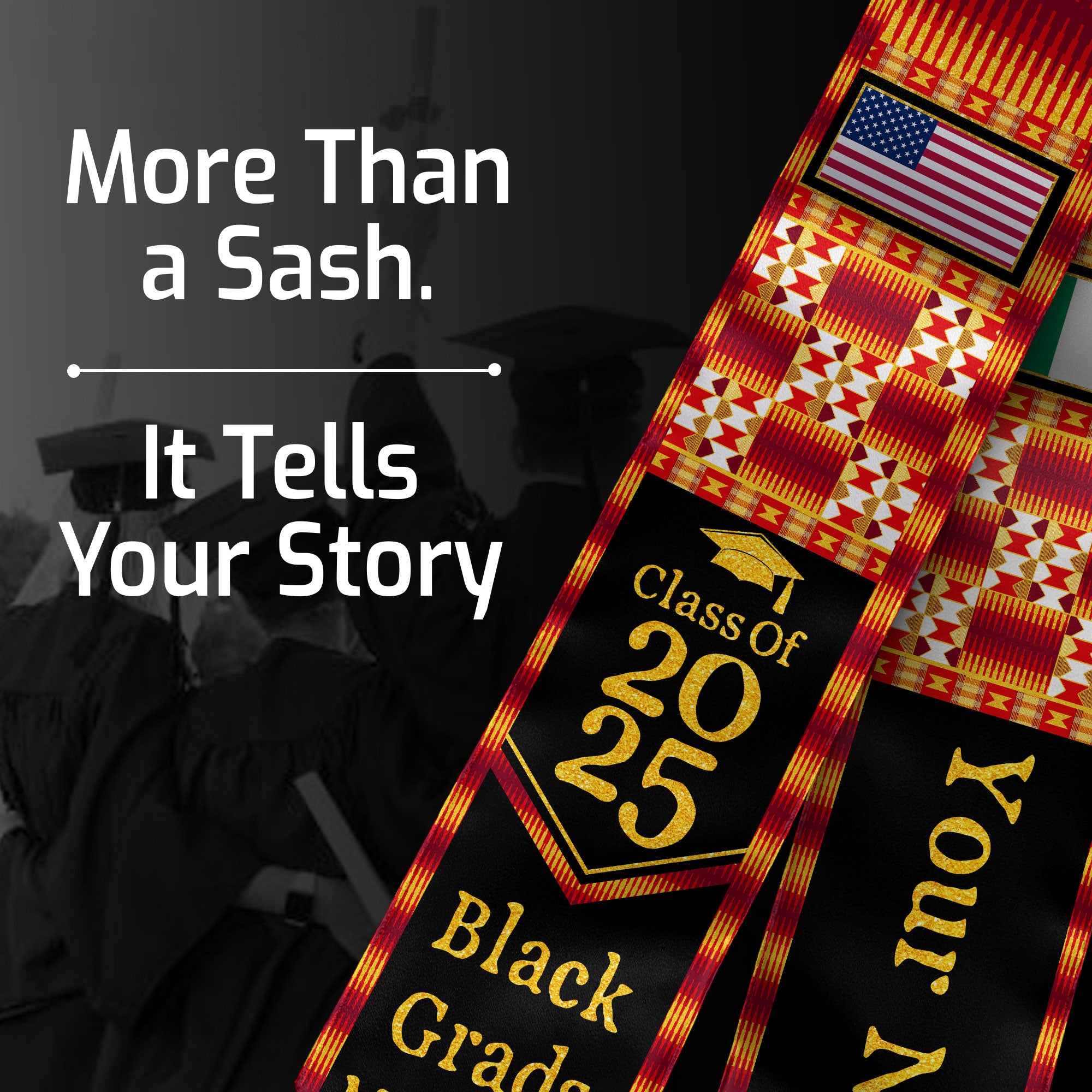 Customized Nigerian Graduation Sash with Heritage Flag Motif, Ceremony Stole Class of 2026