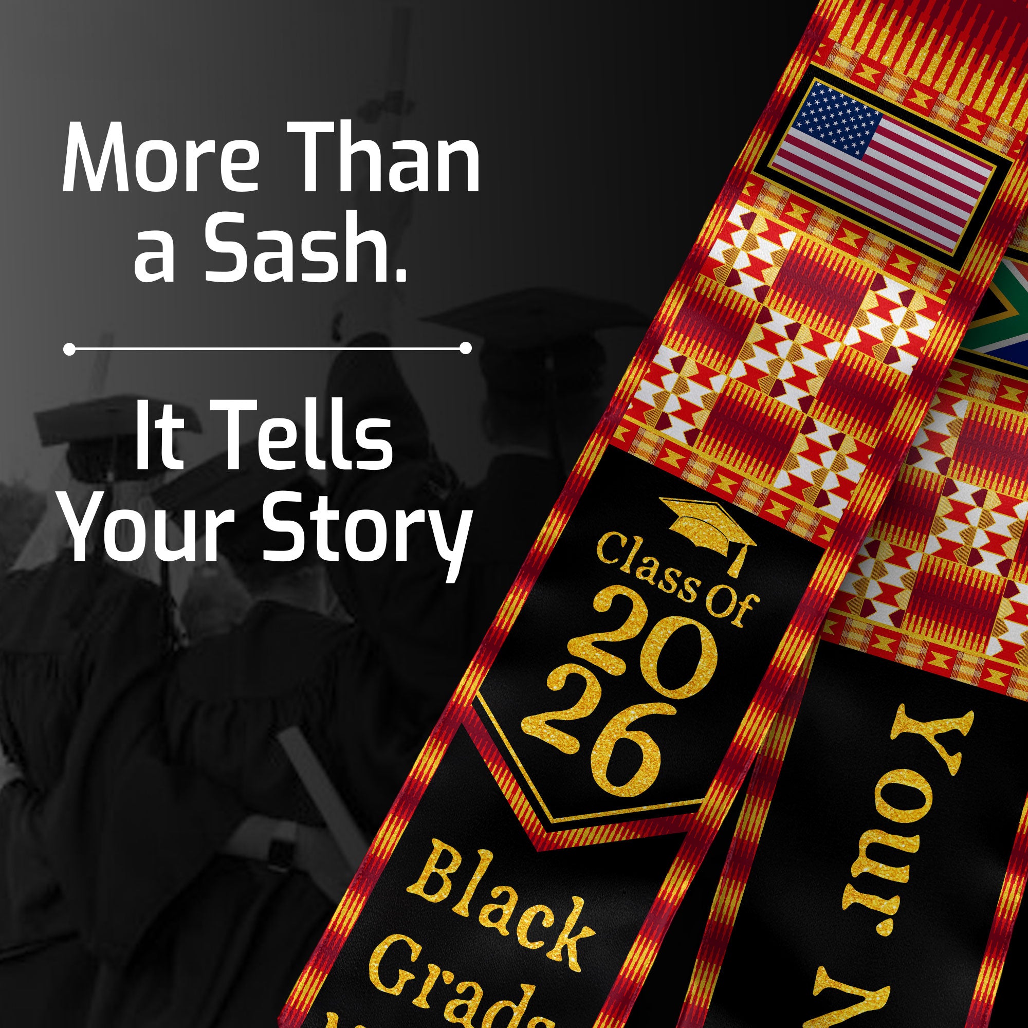 Customized South Africa Graduation Sash with Heritage Flag Motif, Ceremony Stole for Class of 2026