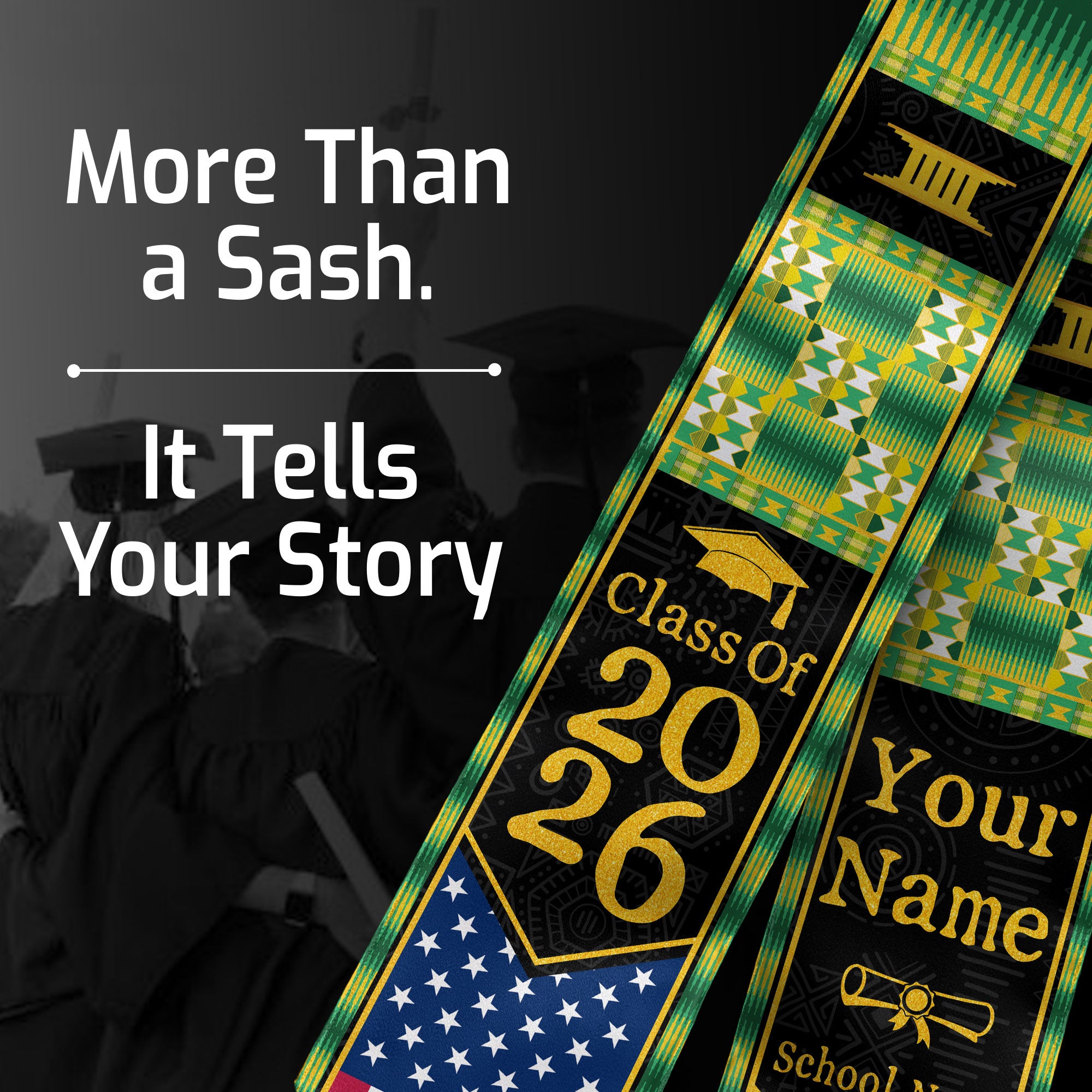 Customized Nigerian Graduation Stole with National Flag Inspired Style, Graduation Sash 2026