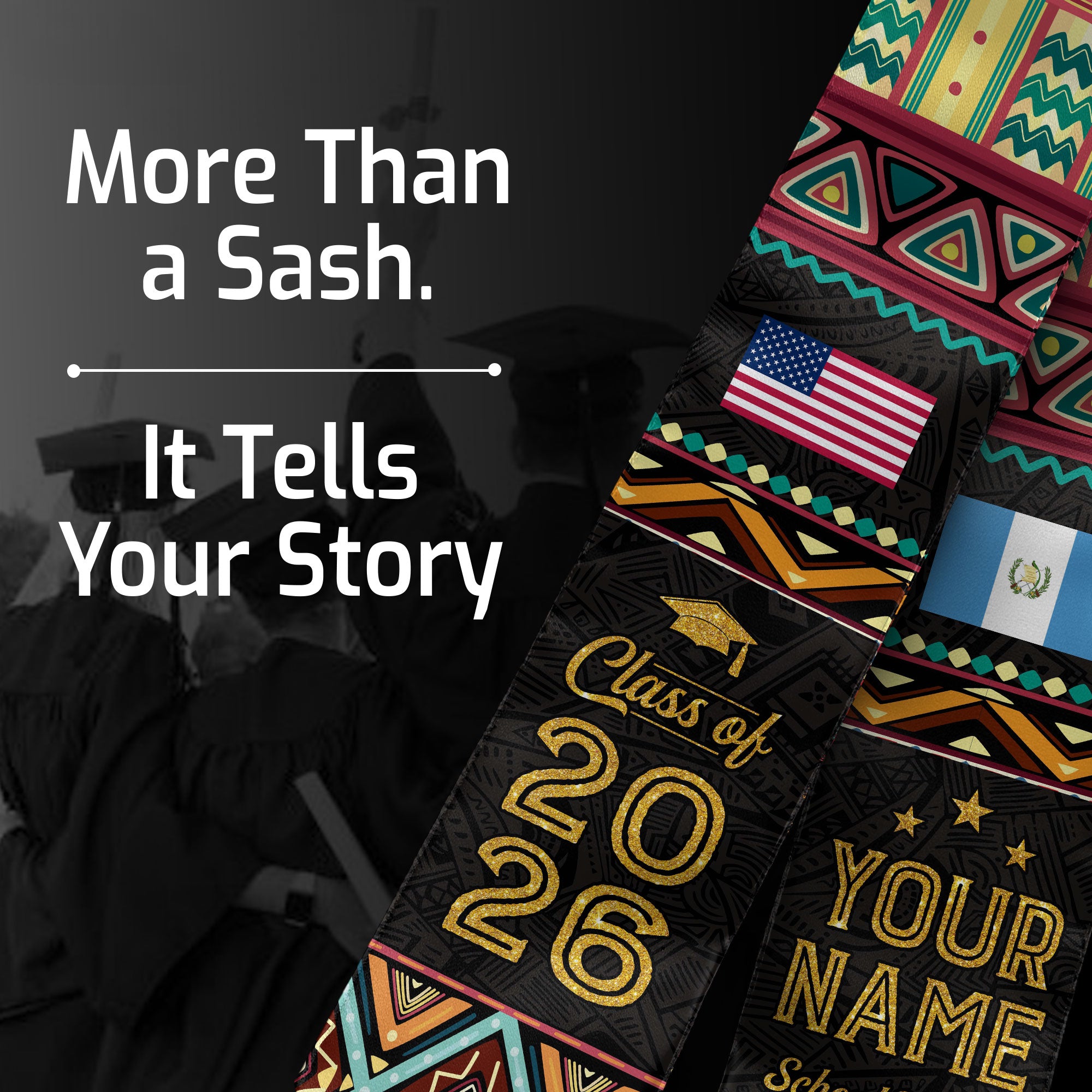Guatemala Flag Graduation Stole 2026, Guatemalan Stole Sash, Custom Detail Choice 2026