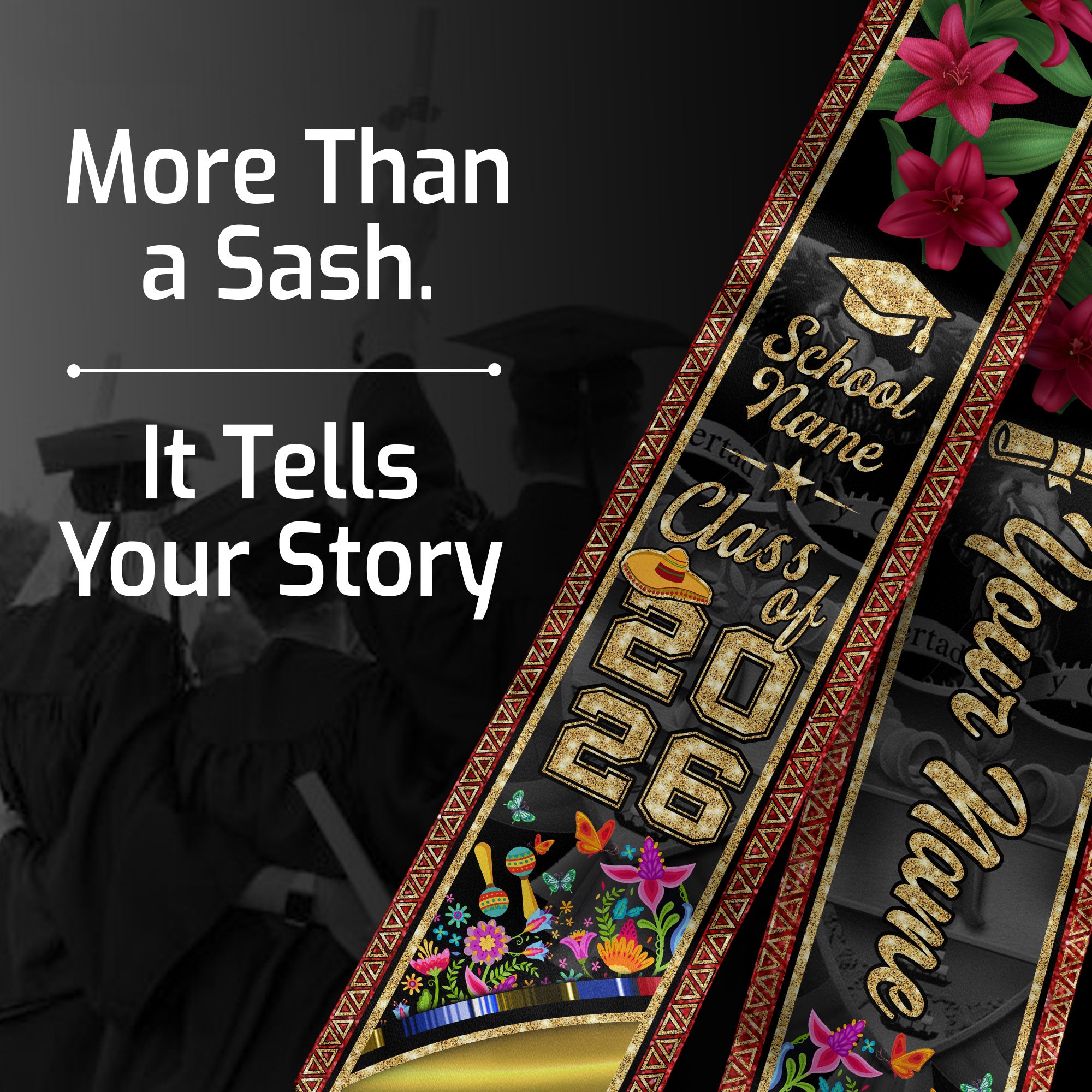 Colombia Graduation Sash 2026, Colombian Flag Stole, Signature Finish for Graduates