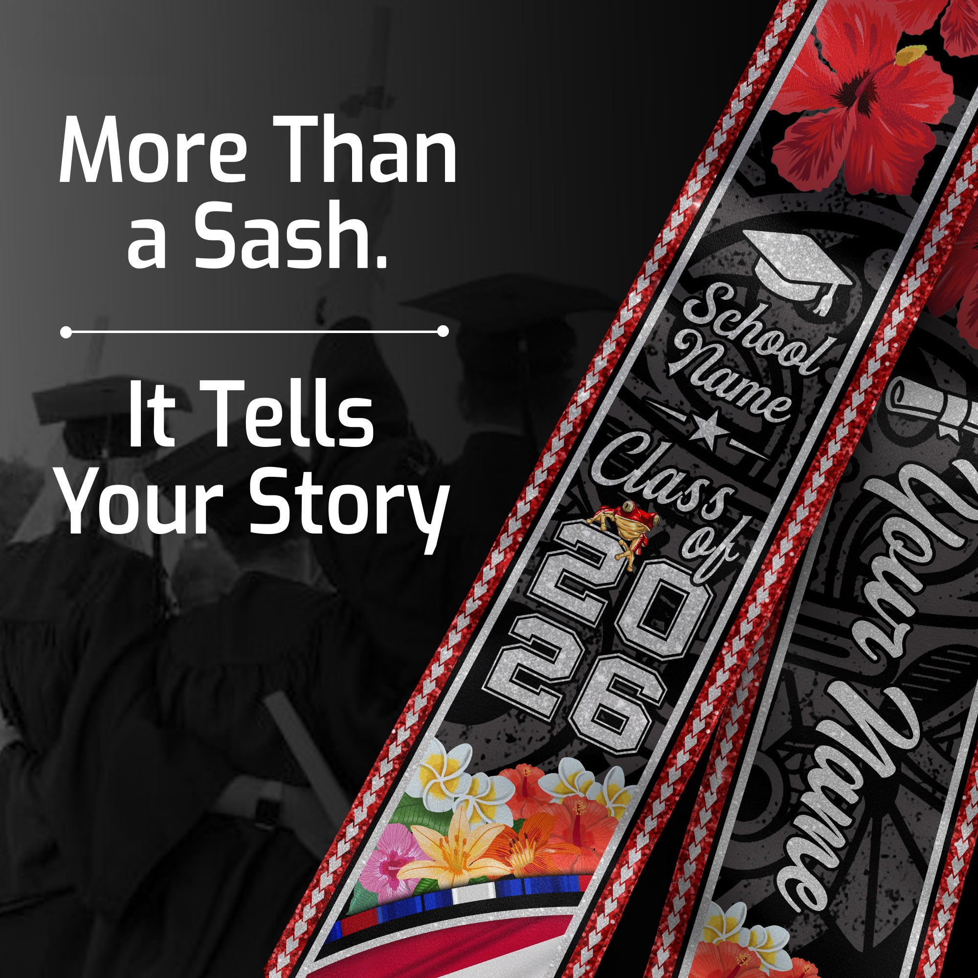 Class of 2026 Puerto Rico Graduation Sash, Puerto Rican Flag Stole, Custom-Ready Style