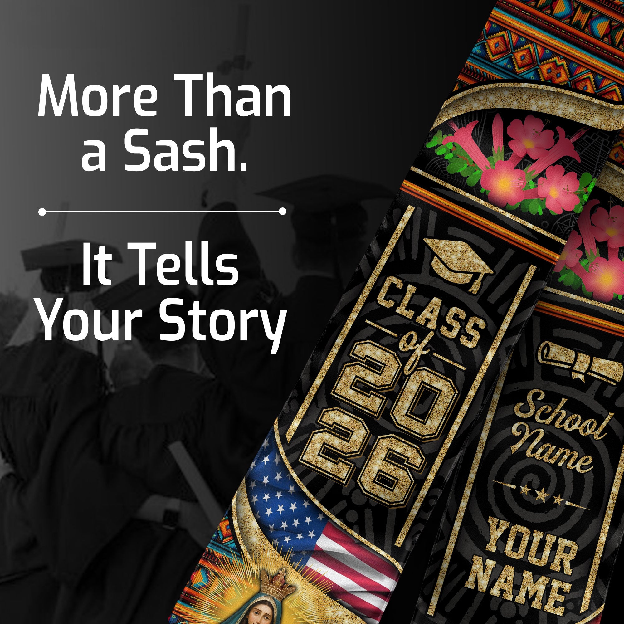 Class of 2026 Peru Graduation Stole, Peruvian Flag Sash Stole, Bespoke Touch 2026