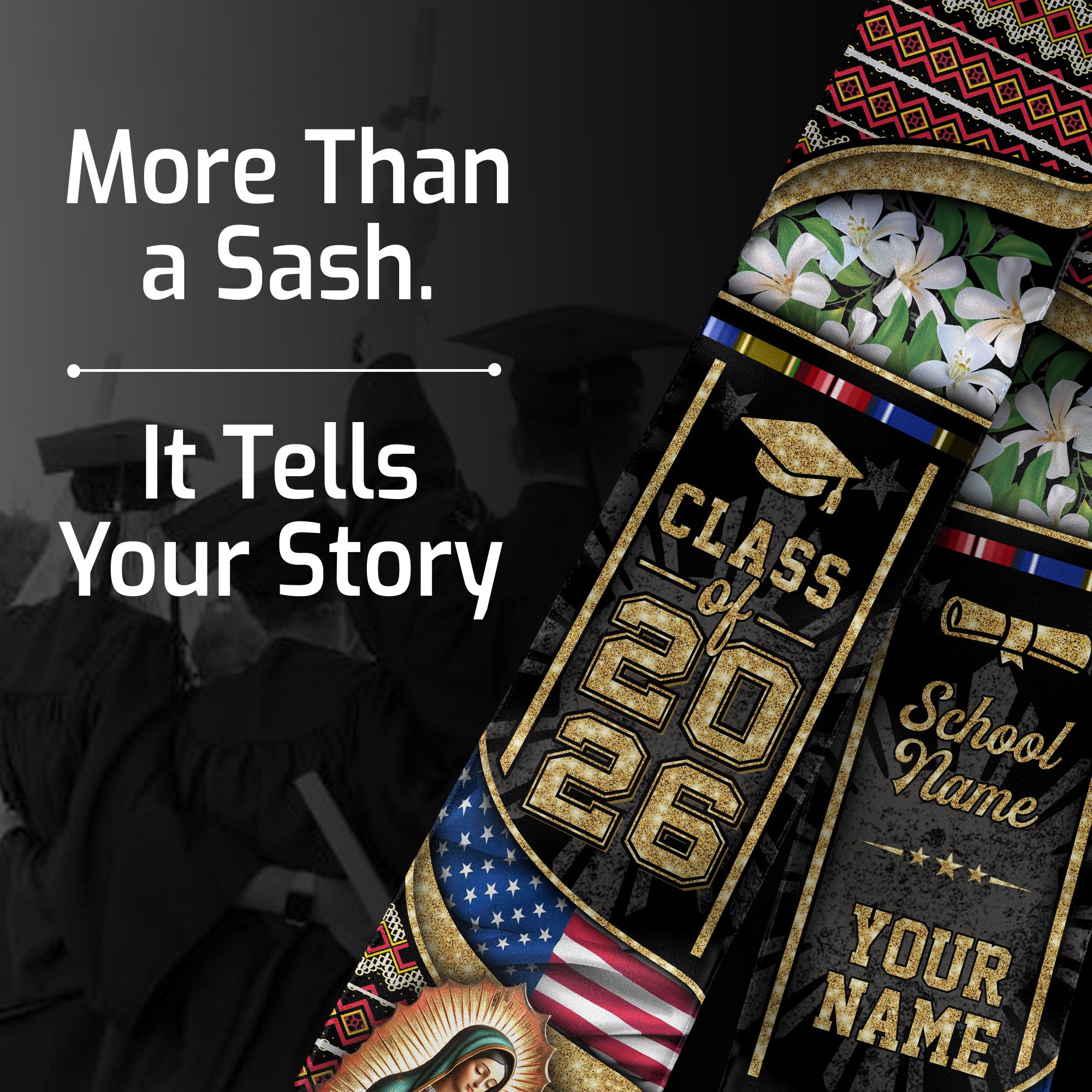 Filipino Graduation Sash 2026, Philippines Flag Graduation Stole, Tailored Detail for Grads