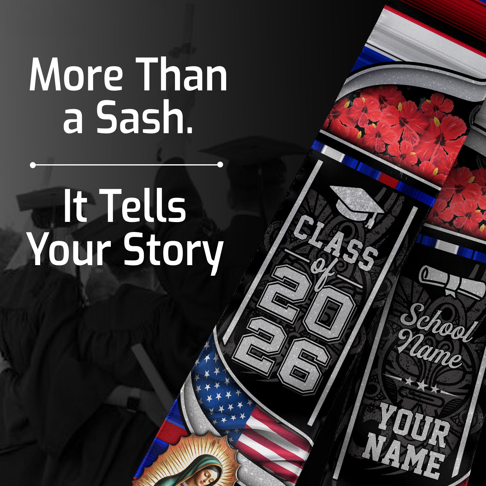 Puerto Rican Graduation Stole 2026, Puerto Rico Flag Sash, Personalized Touch for 2026