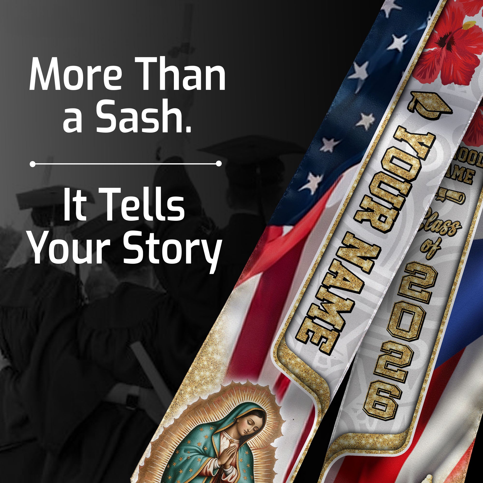 Puerto Rico Graduation Sash 2026, Puerto Rican Flag Stole, Tailor-Made Detail for Grads