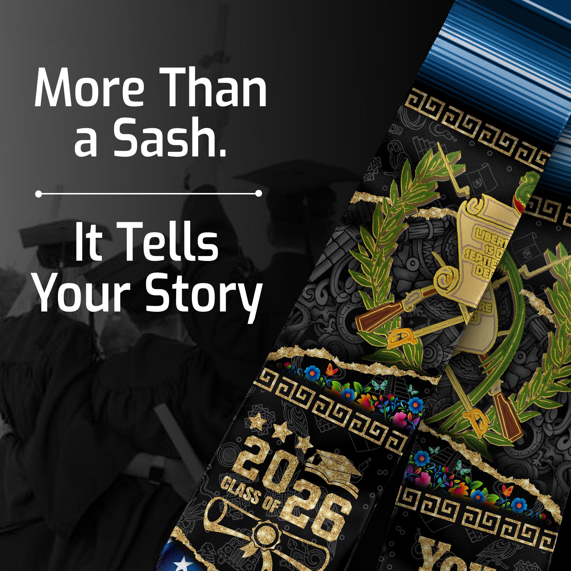 Customized Guatemala Graduation Stole Inspired by Guatemalan Flag Design, Graduation Sash 2026