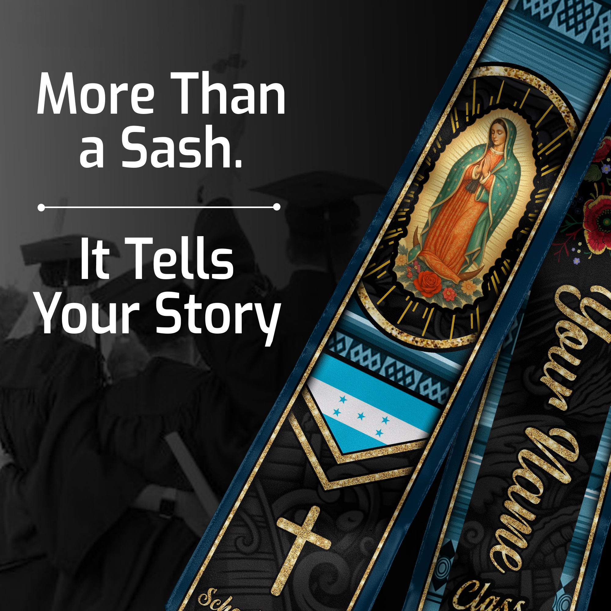 Customized Honduras Graduation Stole with Honduran Flag Inspired Style, Graduation Sash Class of 2026