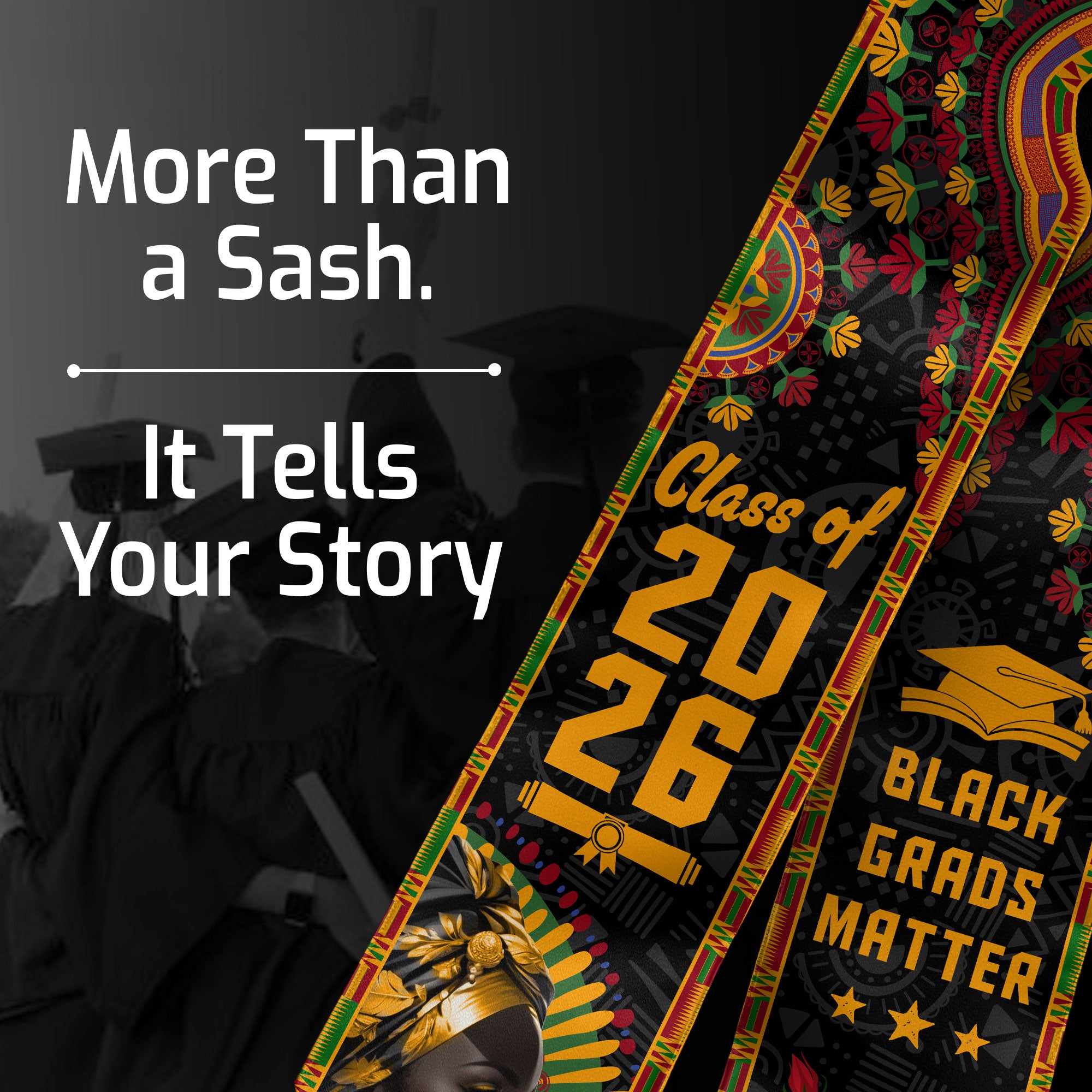 Africa Graduation Stole 2026, African Flag Graduation Sash, Classic Ready-to-Wear for Grads