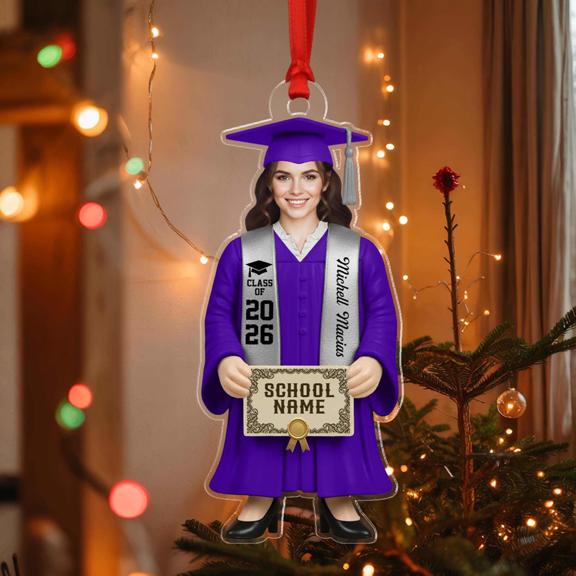 Personalized Class Of 2026 Custom Name School Graduation Figure Ornament
