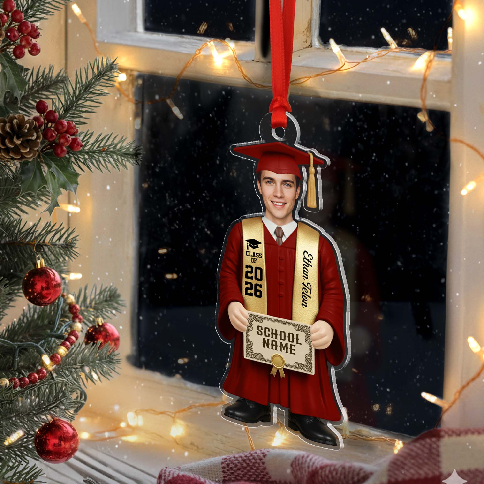 Personalized Class Of 2026 Custom Name School Graduation Figure Ornament