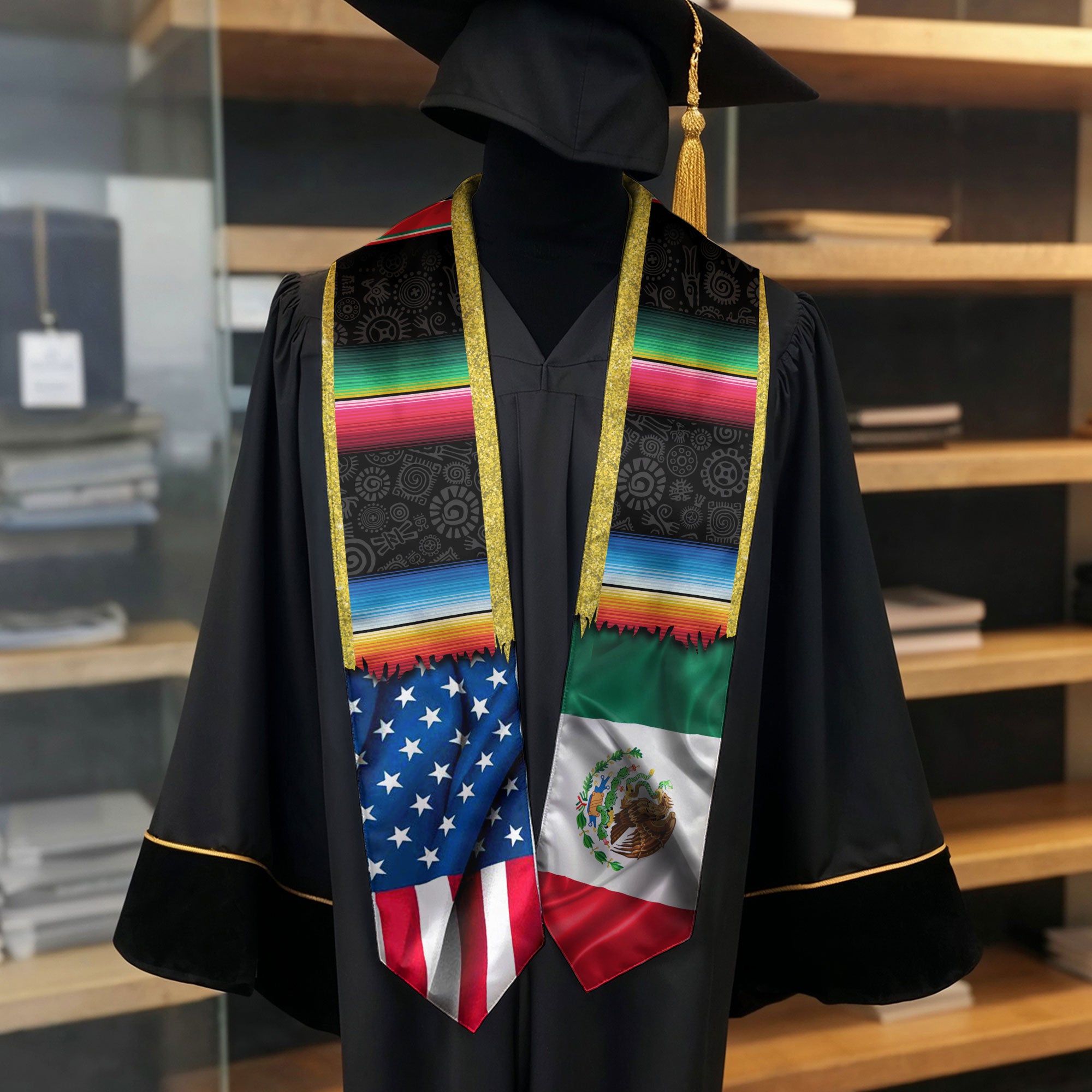 Mexican Grad Sash 2026, Mexican Stole, Mexico Graduation Stole, Mexican Am Flag Sash