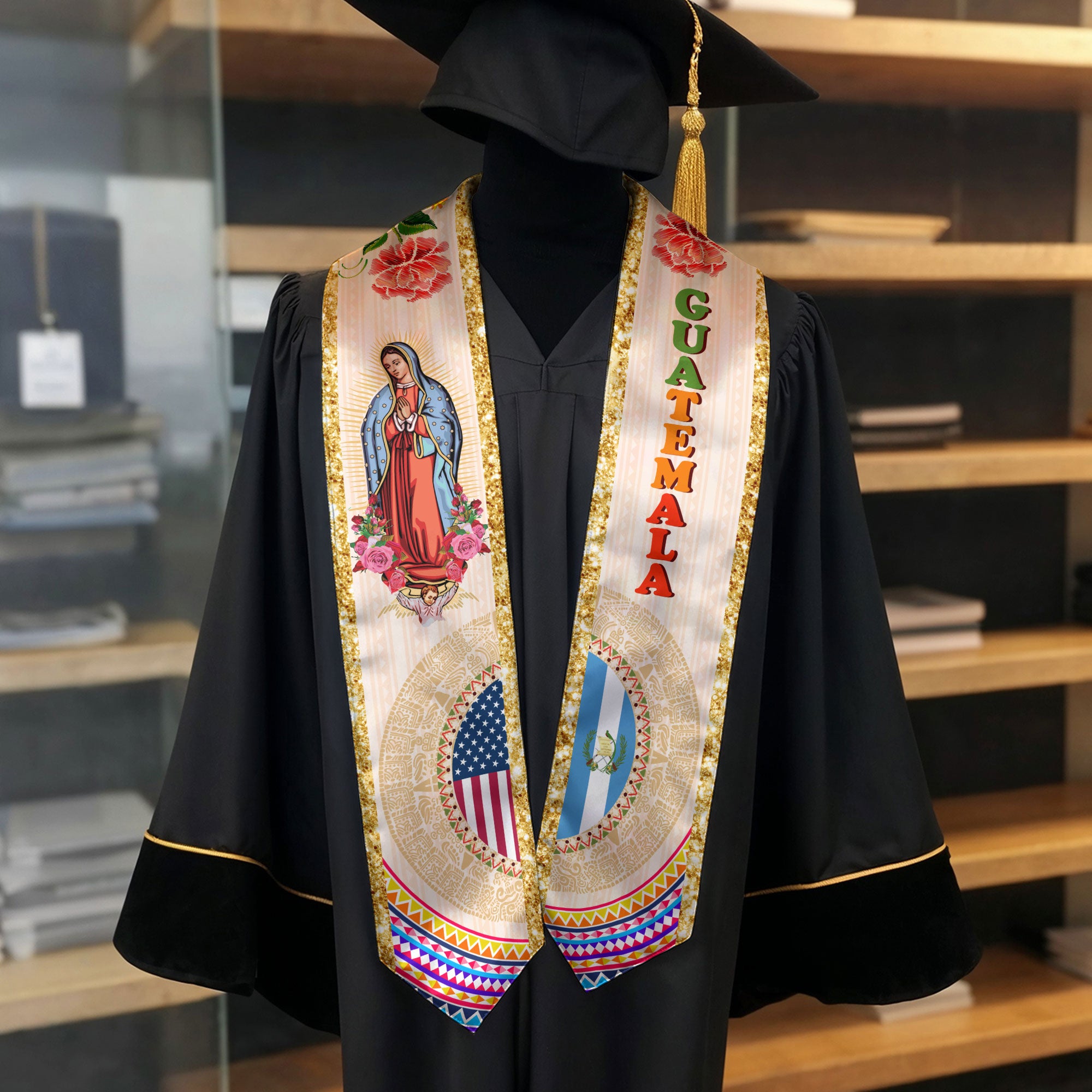 Guatemala Graduation Stole 2026, Guatemalan Flag Graduation Sash, Grad Stole