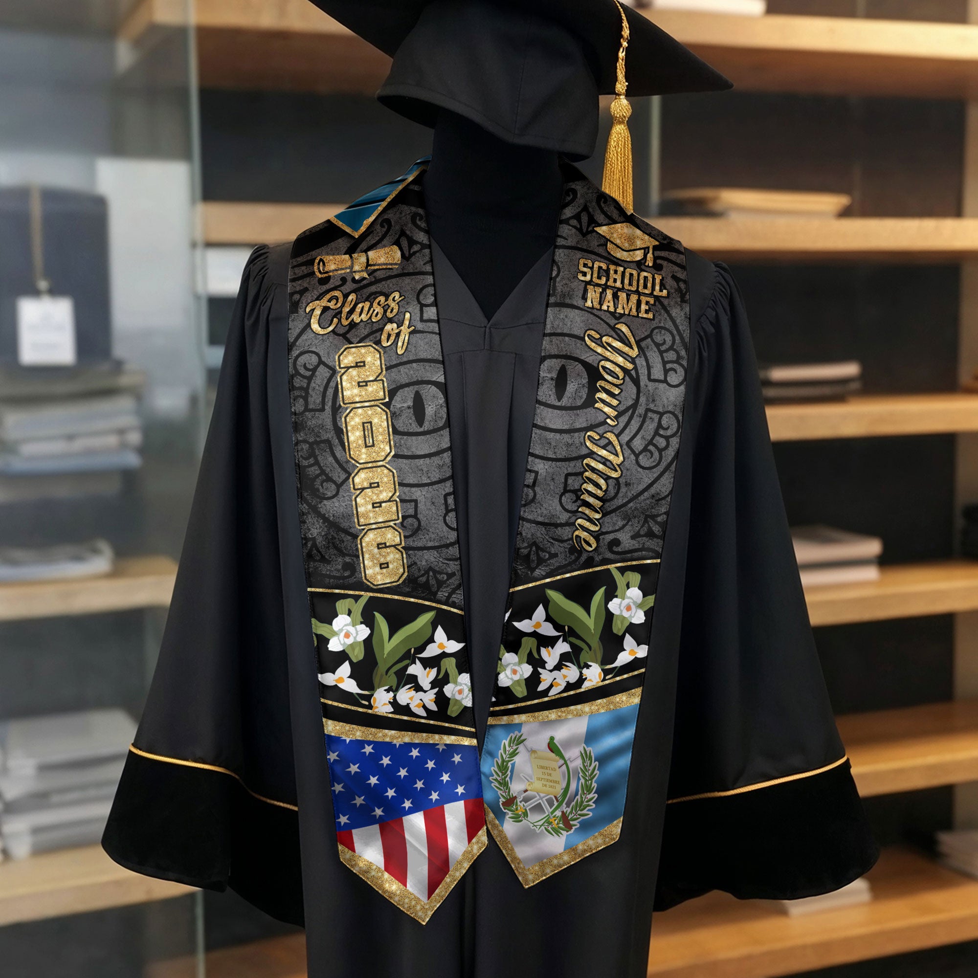 Guatemala Stole 2026, Guatemala Flag Sash, Guatemala Graduation Sash
