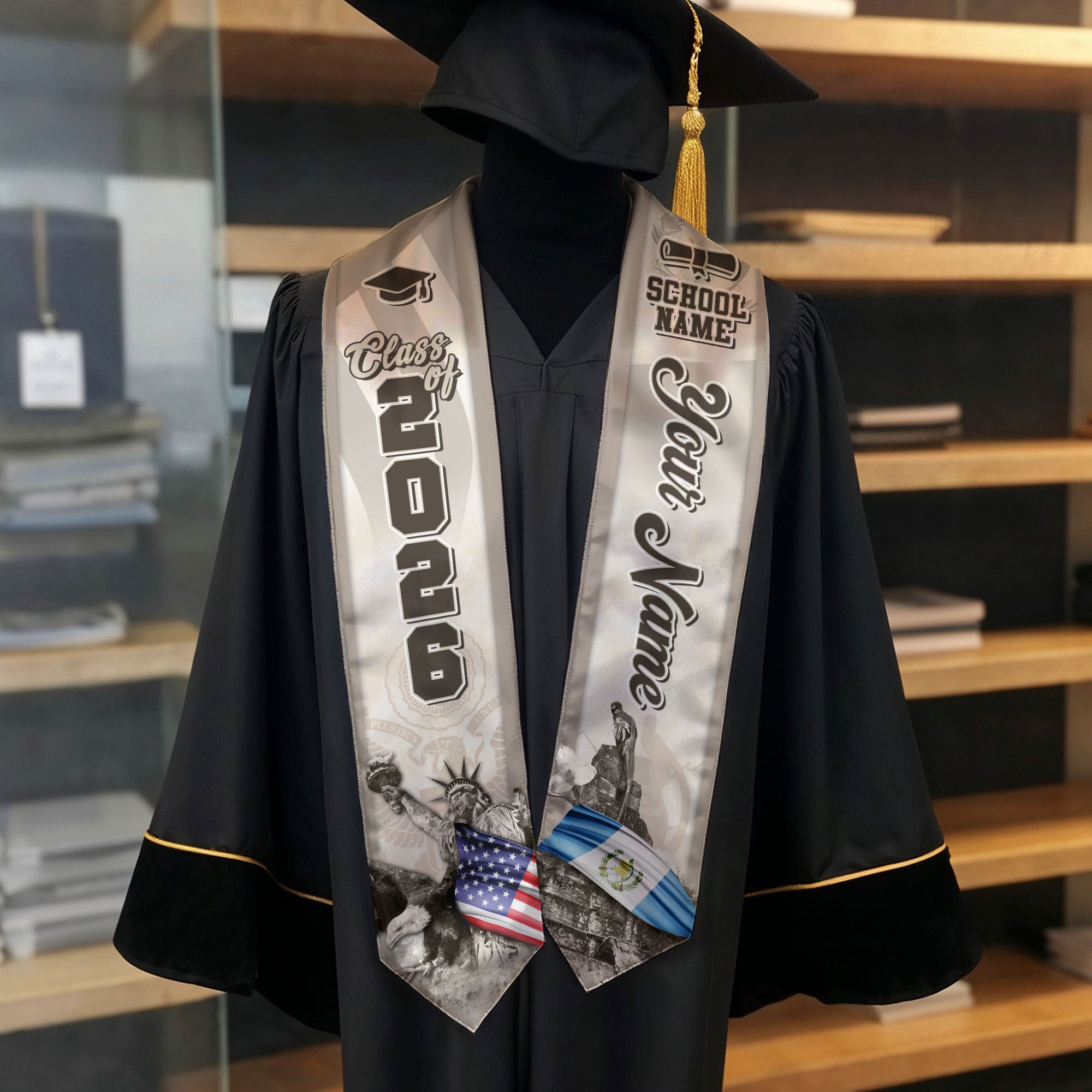 Guatemala Graduation Sash 2026, Guatemala Flag Stole, Guatemala Stole