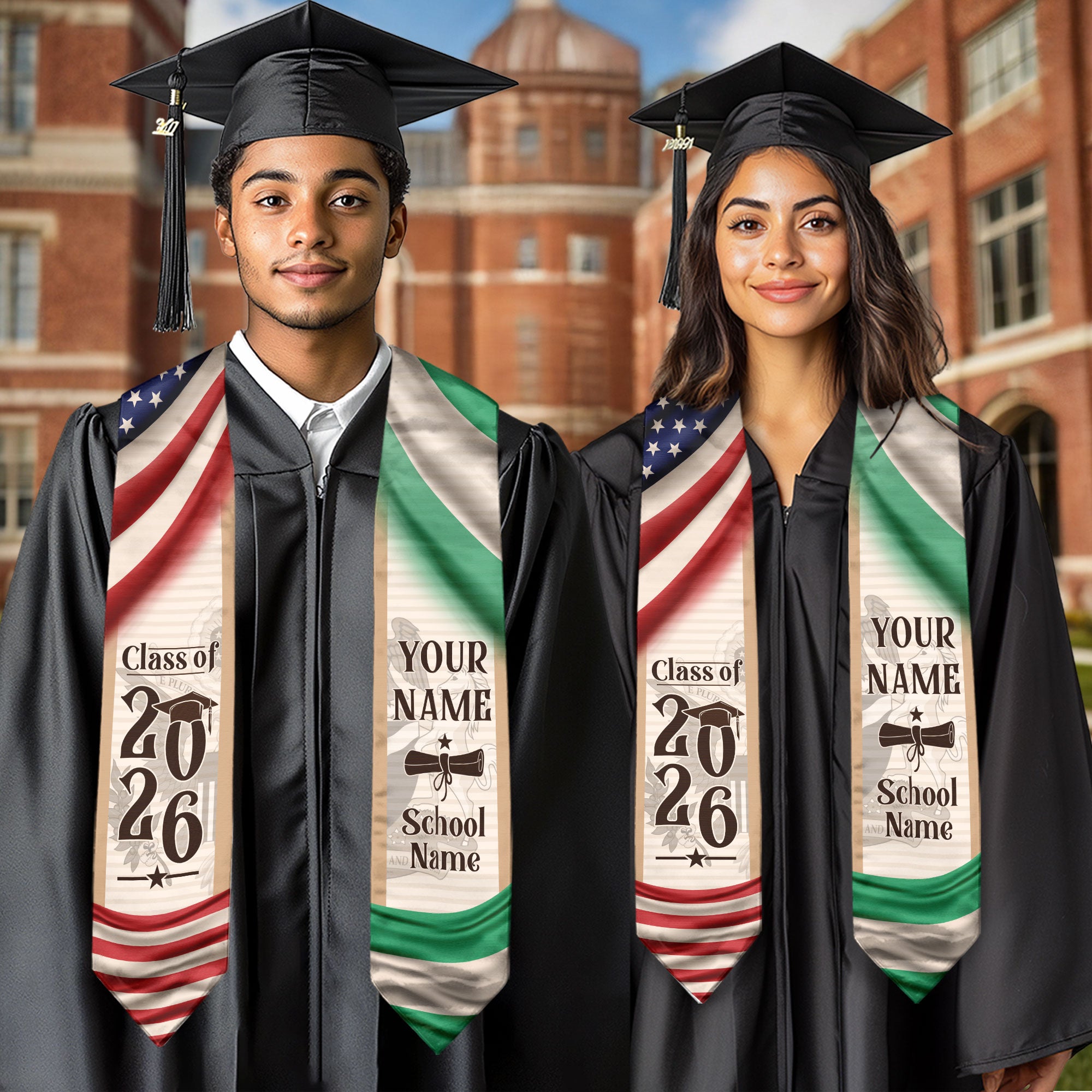 Nigeria Graduation Sash 2026, Nigerian Flag Graduation Stole, Custom Accent for Grads
