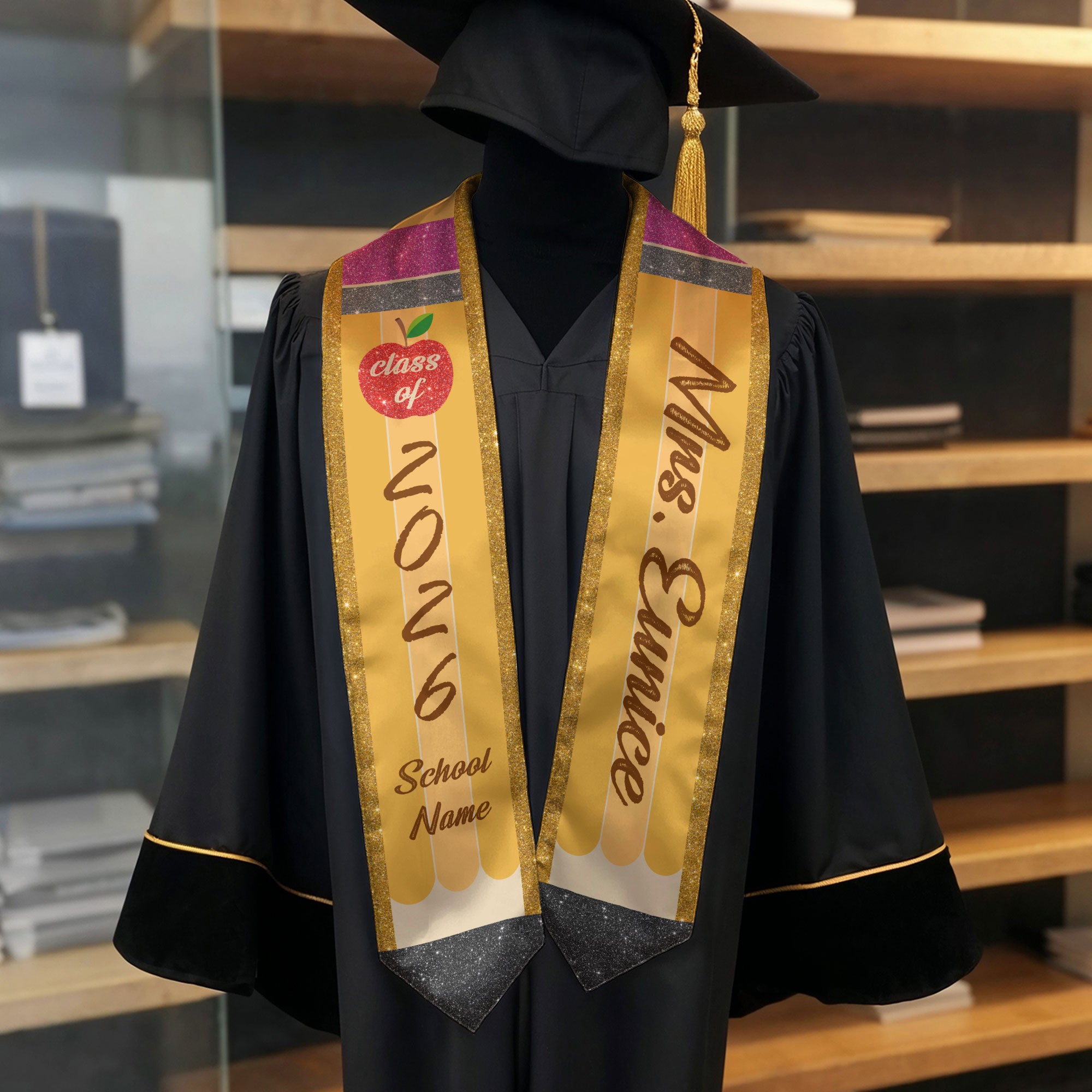 Customized Teacher Graduation Stole, Education Ceremony Sash for Teachers, Class of 2026