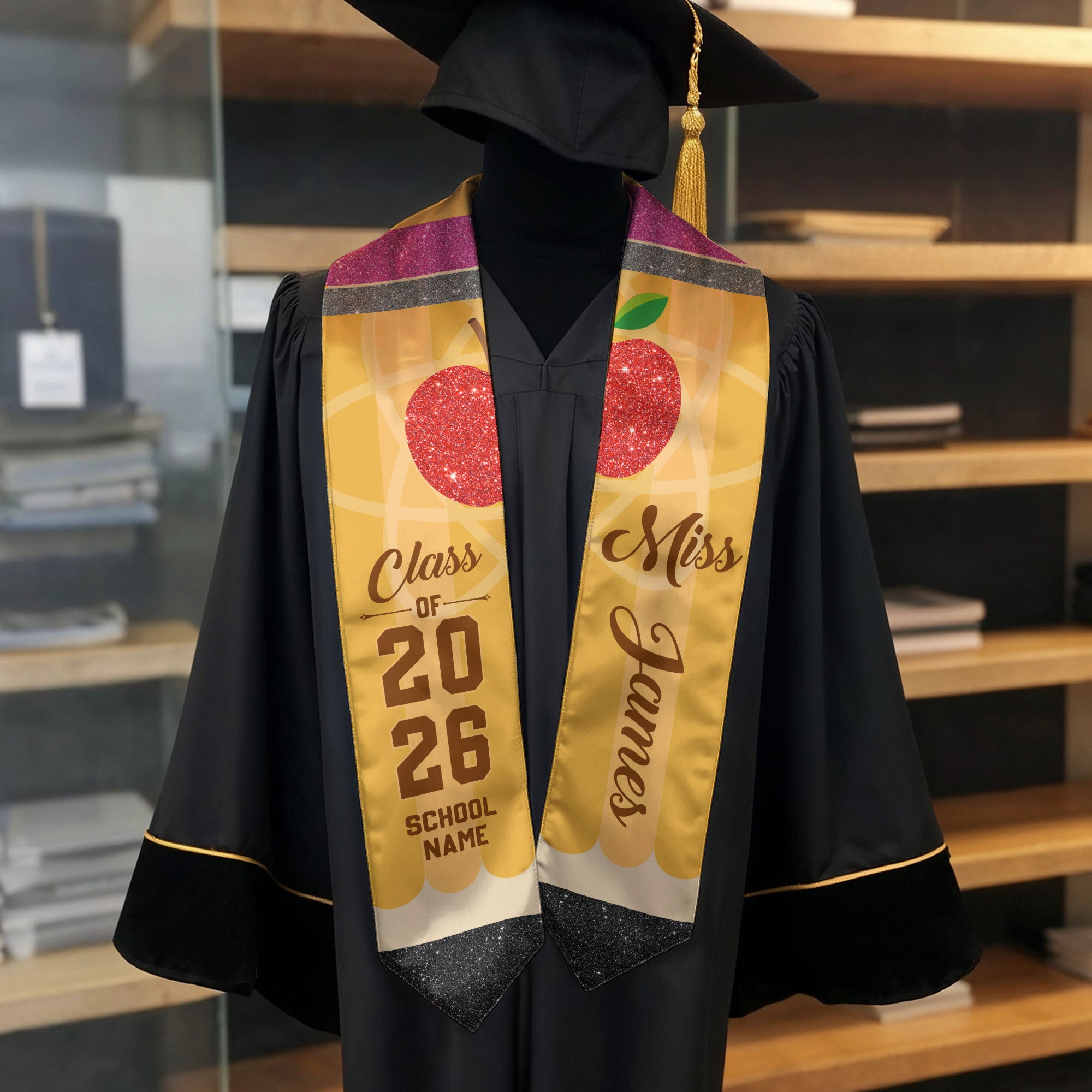 Customized Teacher Graduation Sash, Professional Educator Stole for Graduation 2026