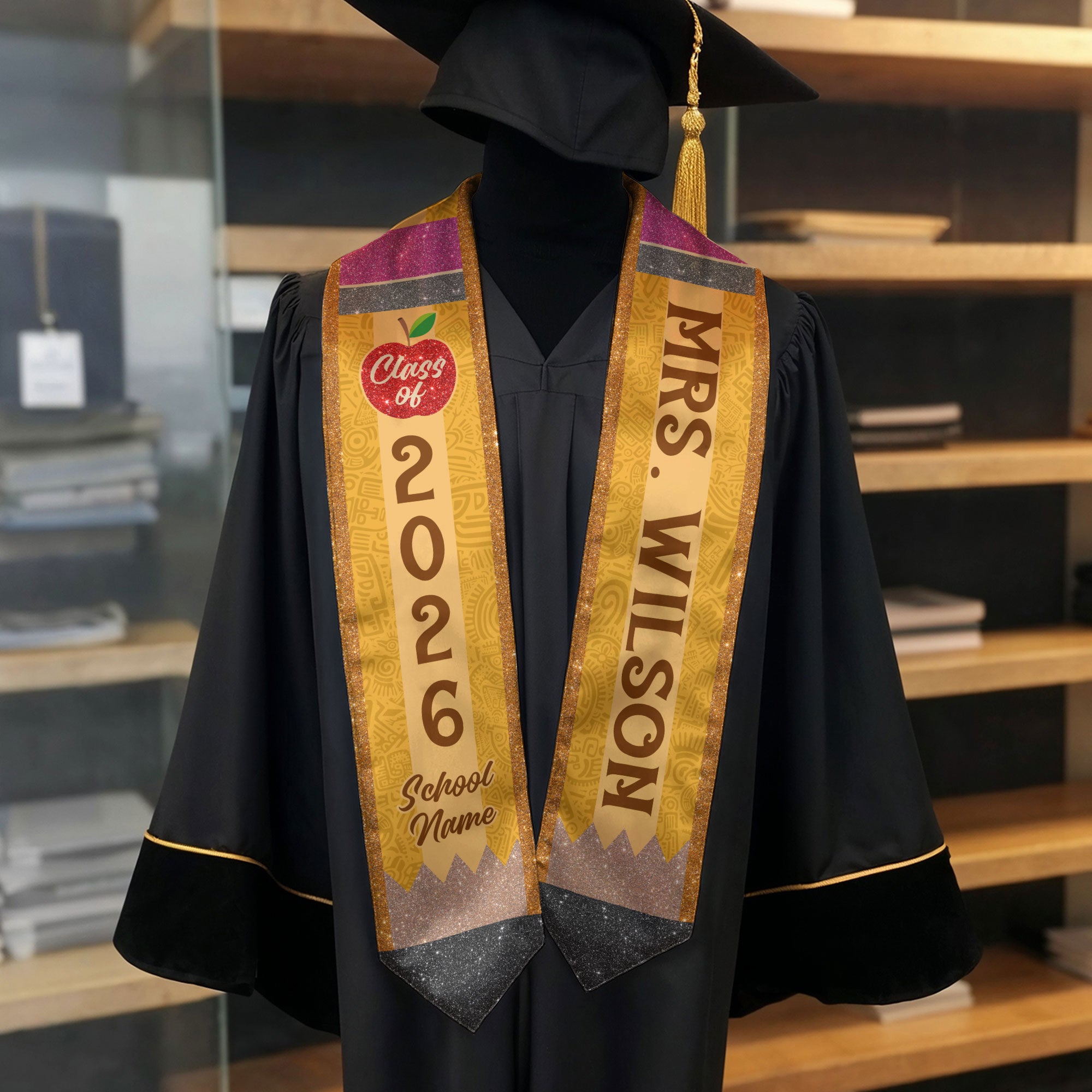 Customized Teacher Graduation Sash, Educator Recognition Stole for Commencement 2026