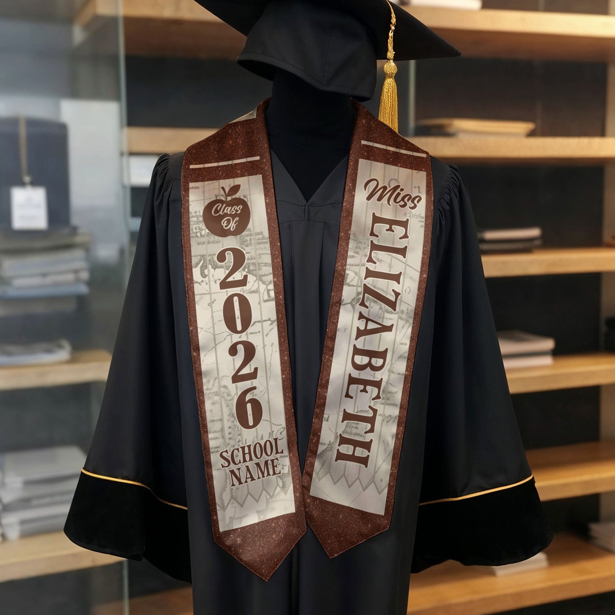 Customized Graduation Stole for Educators, Teacher Ceremony Sash for the Class of 2026