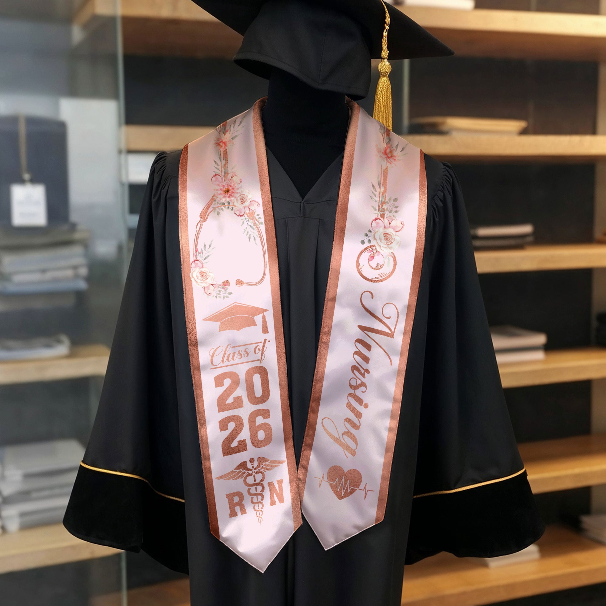 RN Graduation Stole 2026, Nursing School Graduation Sash for BSN Nurse Class